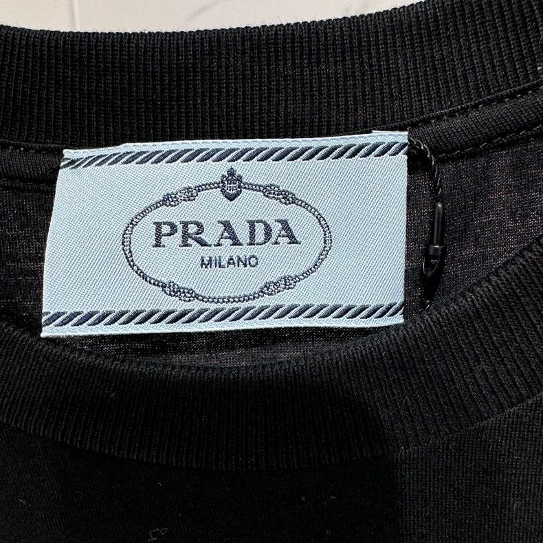 Prada Prada Black leather logo short sleeves 2501-Nextarrow Size S / US 4 / IT 40 - 4 Thumbnail