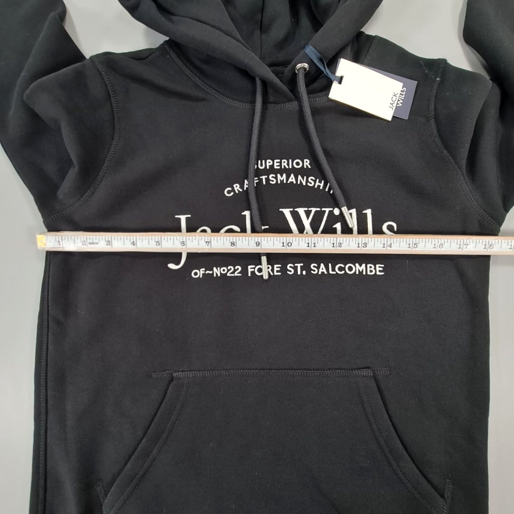 Jack Wills Jack Wills Hoodie Womens Pullover Black 4 UK Hunston Logo Fleece 75% Cotton 25% Polyester Pockets Hooded Uni/Regular Womens Mens? Size S / US 4 / IT 40 - 6 Thumbnail