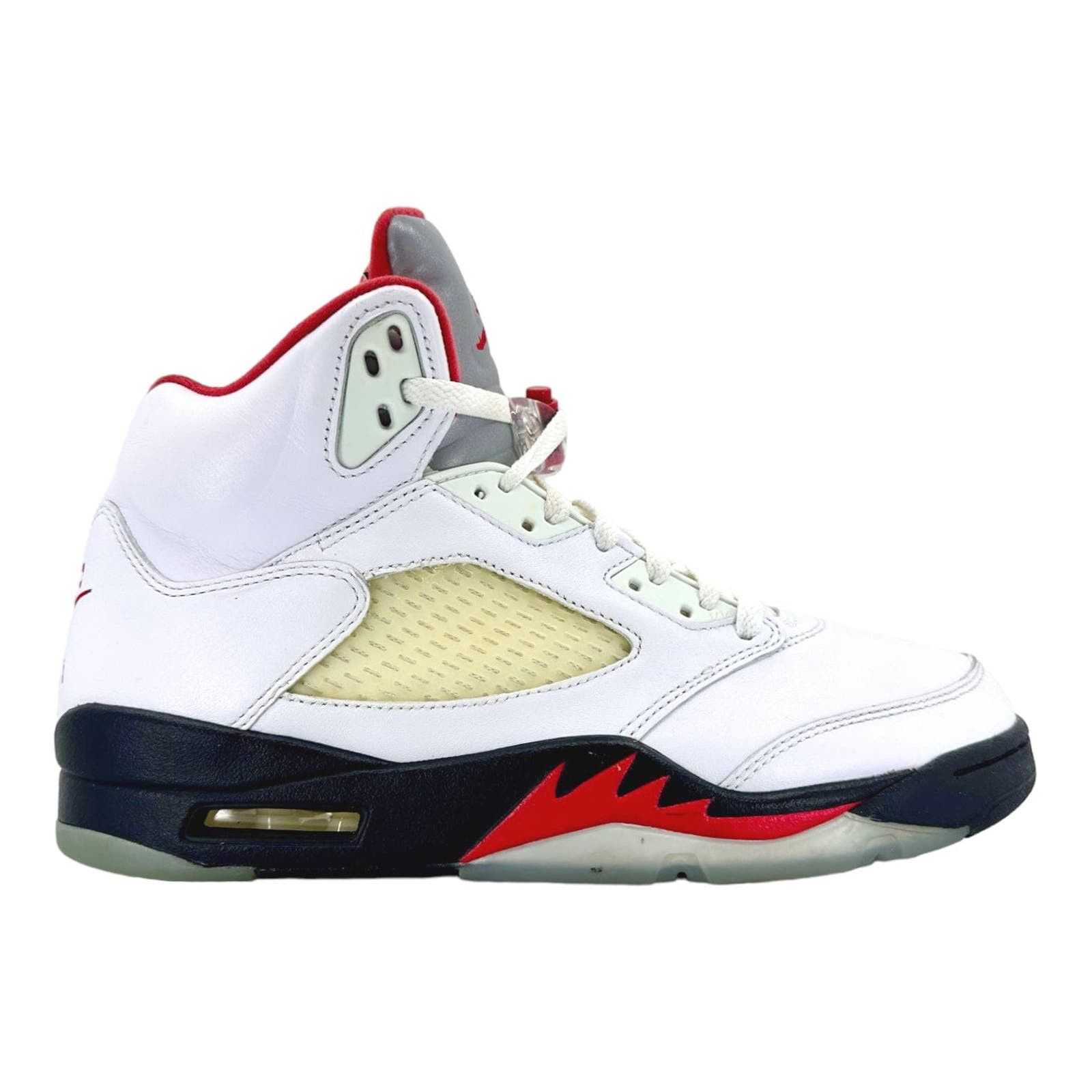 image of Nike Air Jordan 5 Retro Fire Red Silver Tongue (2020) Pre-Owned Shoes, Men's (Size 9)