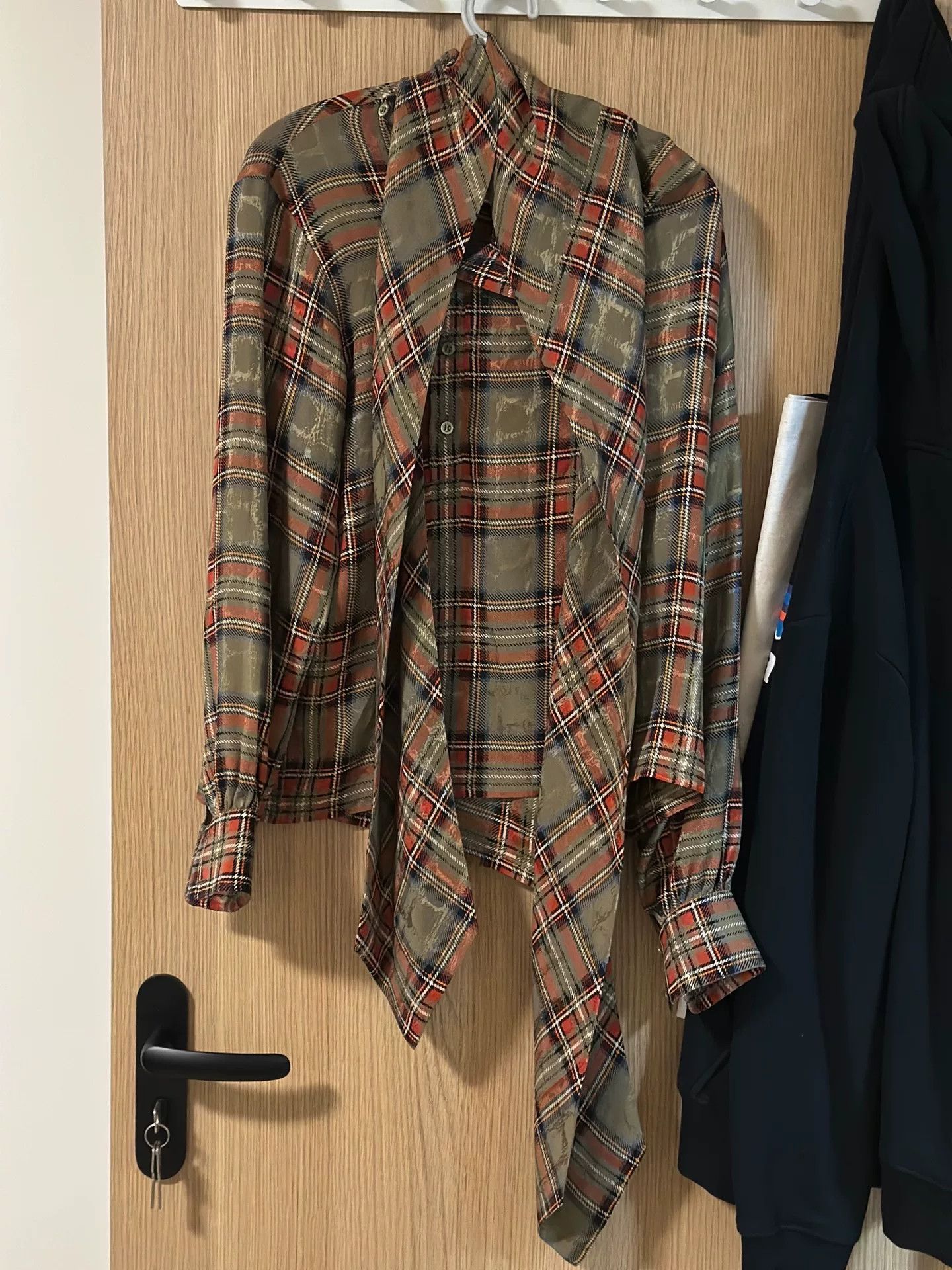 Saint Laurent Paris Yves Saint Laurent Vintage Plaid Silk Shirt Size M / US 6-8 / IT 42-44 - 1 Thumbnail