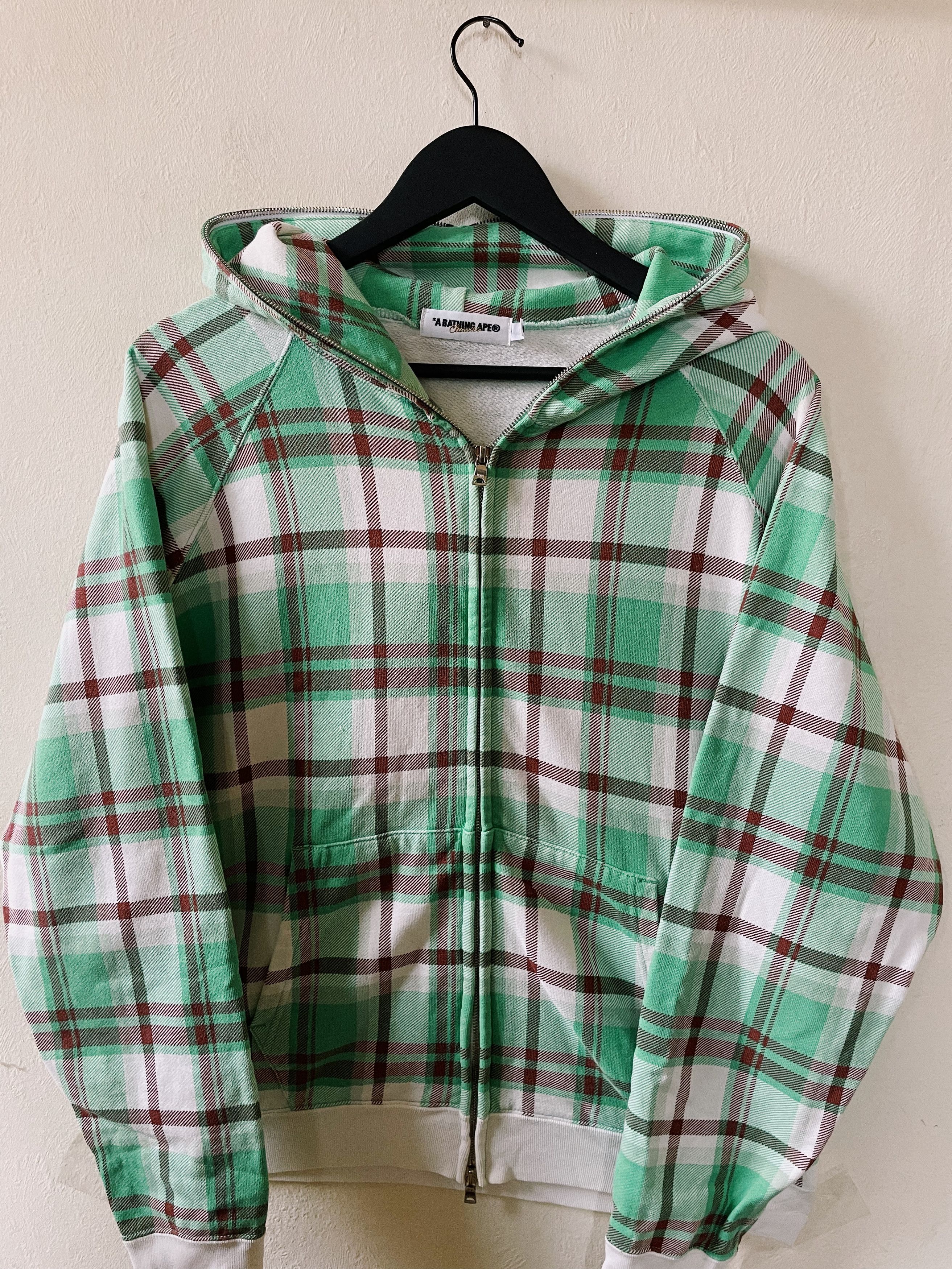 Bape Vintage A Bathing Ape Checked Plaid Fullzip Hoodie