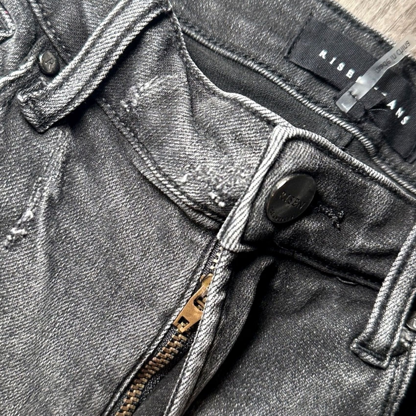 Vintage Risen Jeans High Rise Crop Wide Leg Raw Step Hem 26 Size 26" / US 2 / IT 38 - 6 Thumbnail