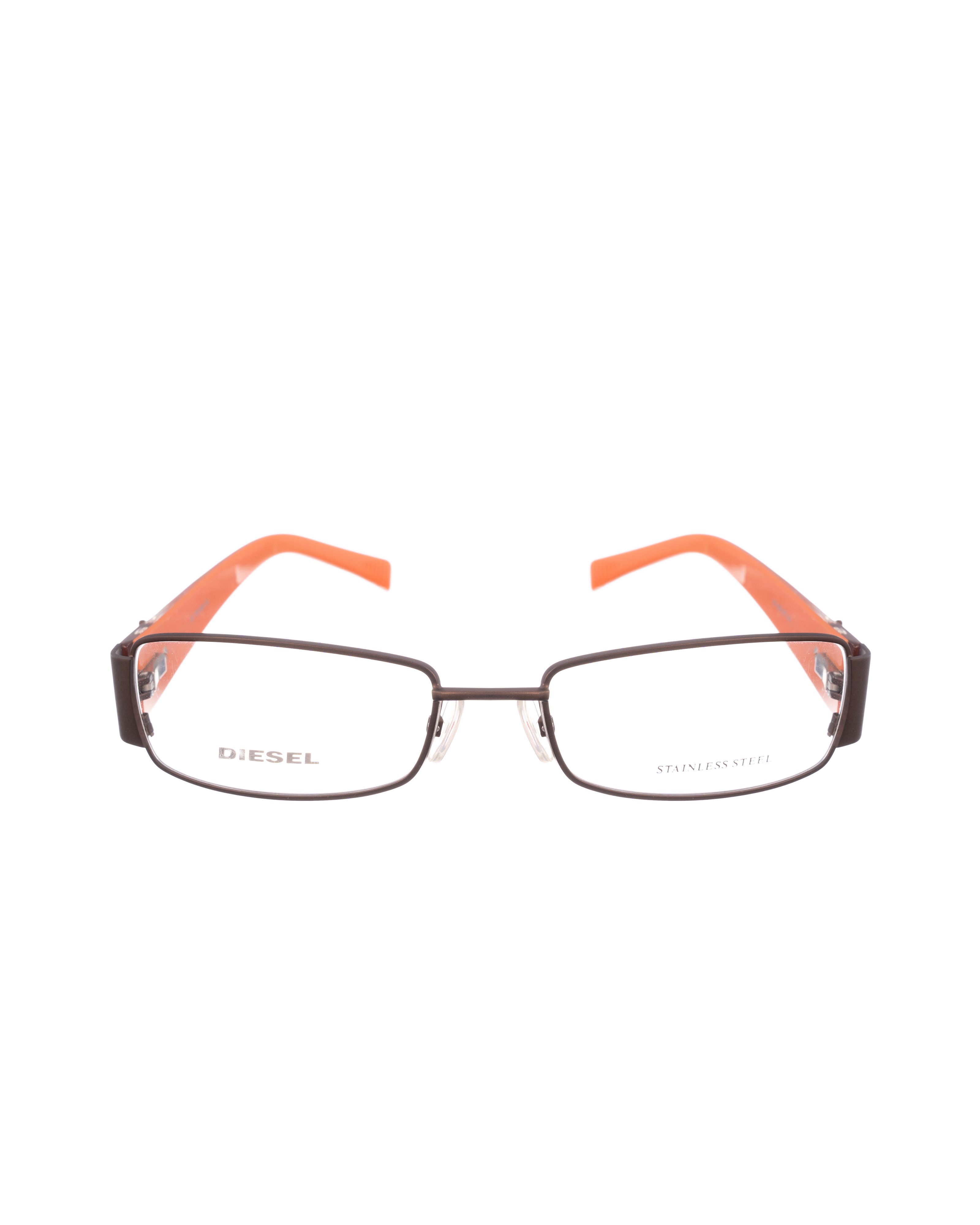 Diesel Diesel 00S Orange and Brown Rectangular Glasses Size ONE SIZE - 1 Thumbnail