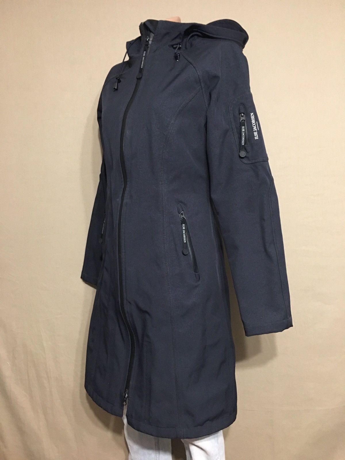 Ilse Jacobsen ILSE JACOBSEN Dark Blue RainCoat Jacket EU34 US4 Size S / US 4 / IT 40 - 2 Thumbnail