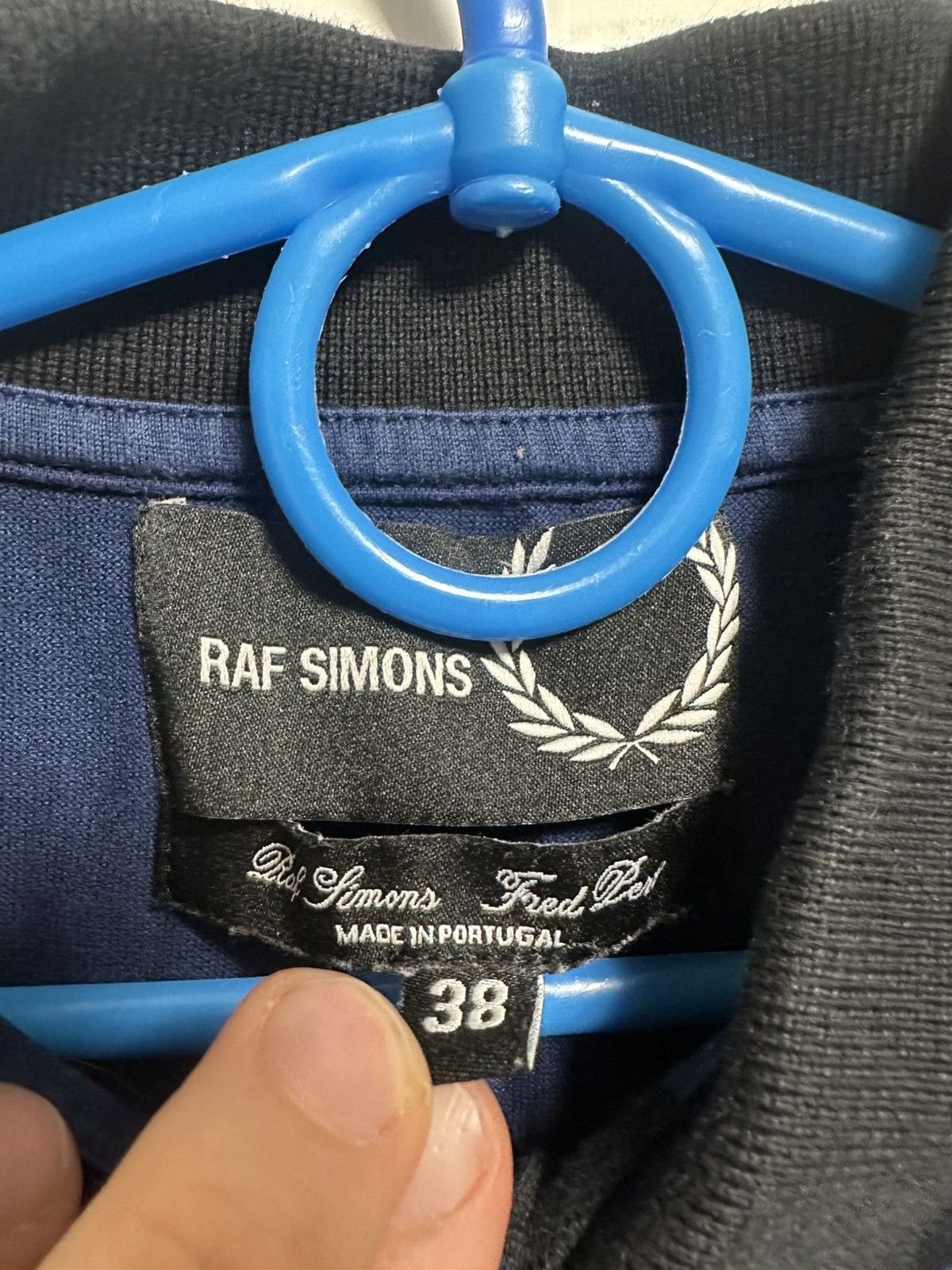 Fred Perry × Raf Simons Women's RAF SIMONS X FRED PERRY Blue Logo Cotton Casual Polo Size S / US 4 / IT 40 - 3 Thumbnail