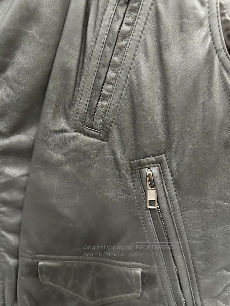 Rick Owens RICK OWENS Dark gray skin-friendly sheepskin slim-fit bike Size US XS / EU 42 / 0 - 3 Thumbnail