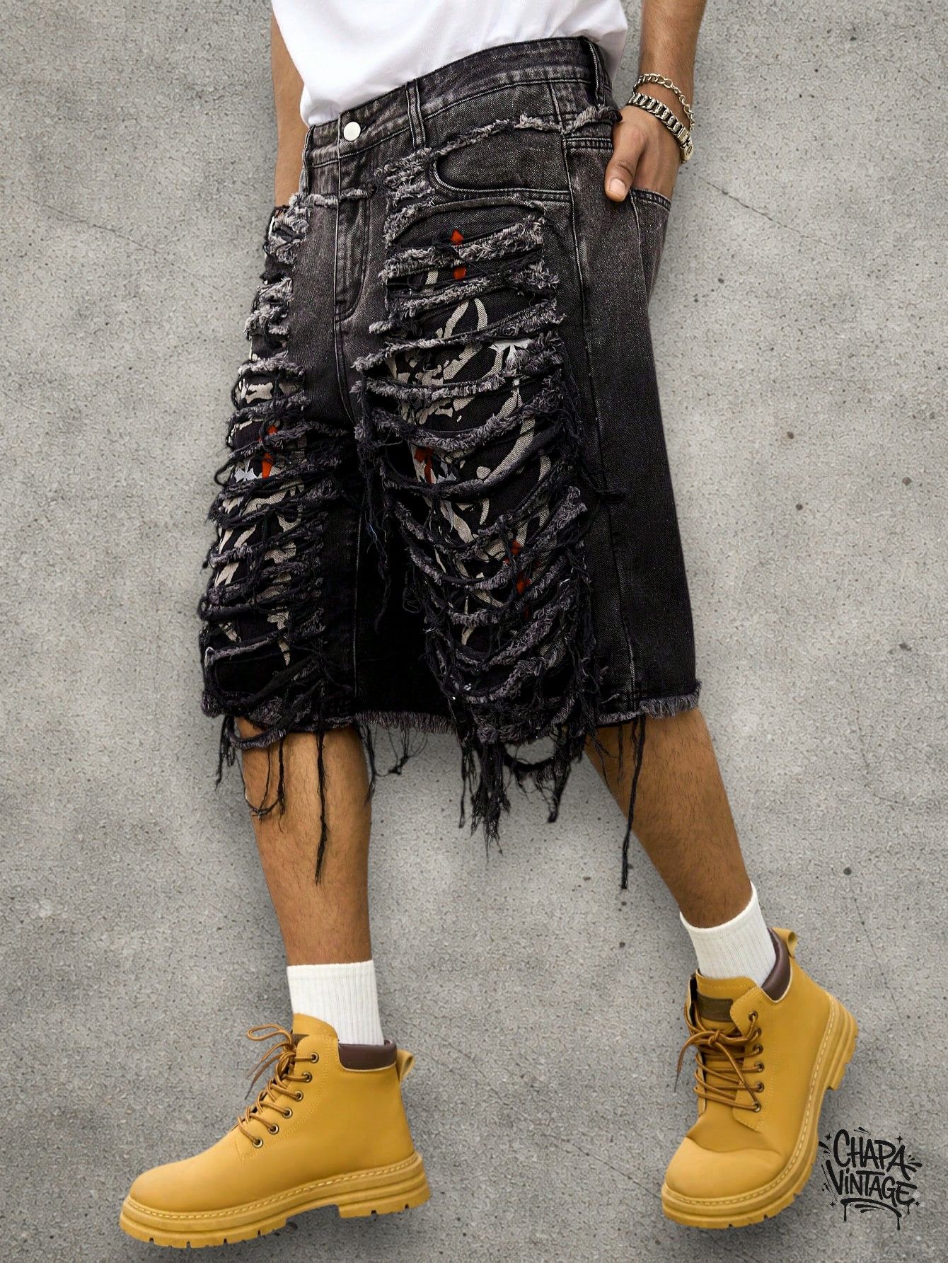 Japanese Brand Ripped opium denim shorts Size US 32 / EU 48 - 2 Thumbnail