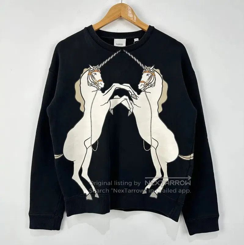 Burberry Burberry Black Cotton Graphic Sweatshirt. Size L / US 10 / IT 46 - 1 Thumbnail