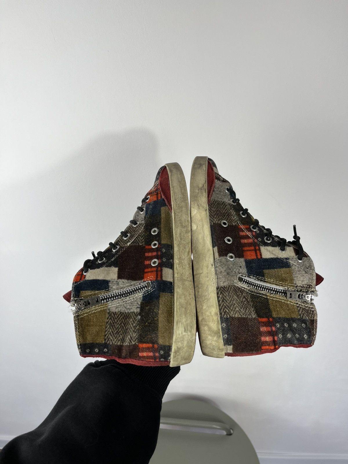 Other Ishikawa Handmade Patchwork High Top Sneakers Shoes EU 38 Size US 7 / IT 37 - 11 Thumbnail