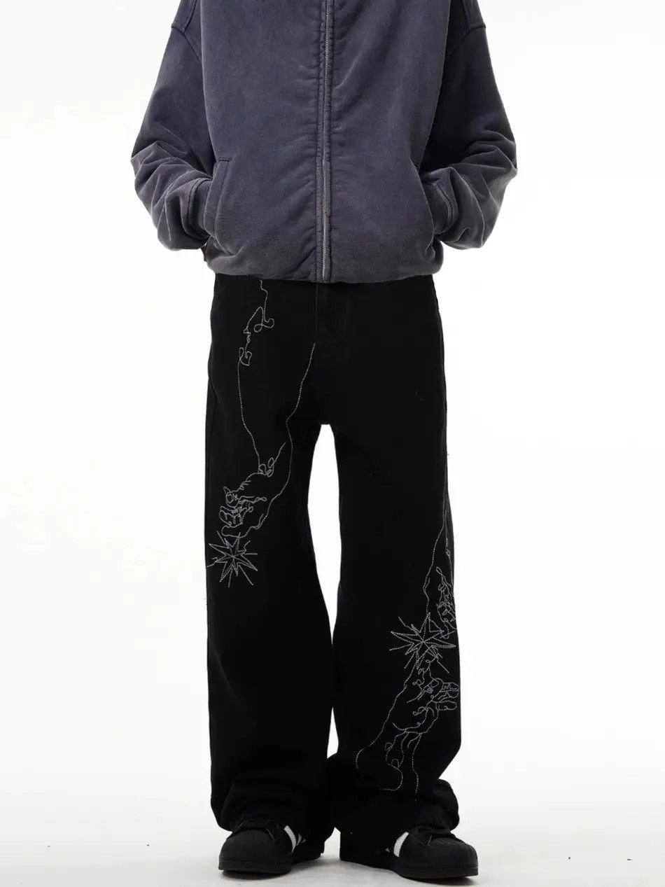 Japanese Brand × Jean Retro loose gradient embroidered jeans Size US 30 / EU 46 - 6 Thumbnail