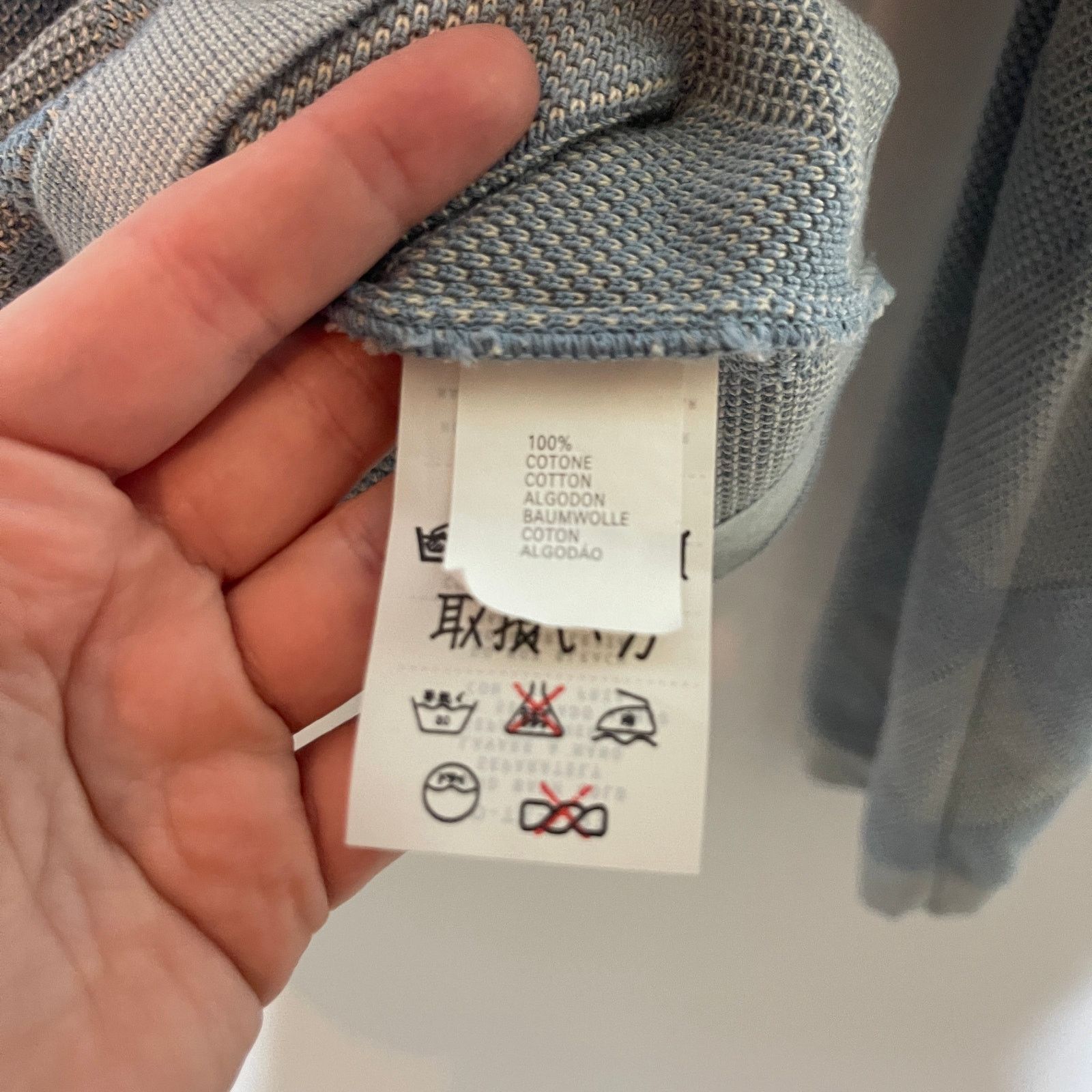 Ermenegildo Zegna Ermenegildo Zegna 100% cotton bluish grey diamond pullover L Size US L / EU 52-54 / 3 - 6 Thumbnail