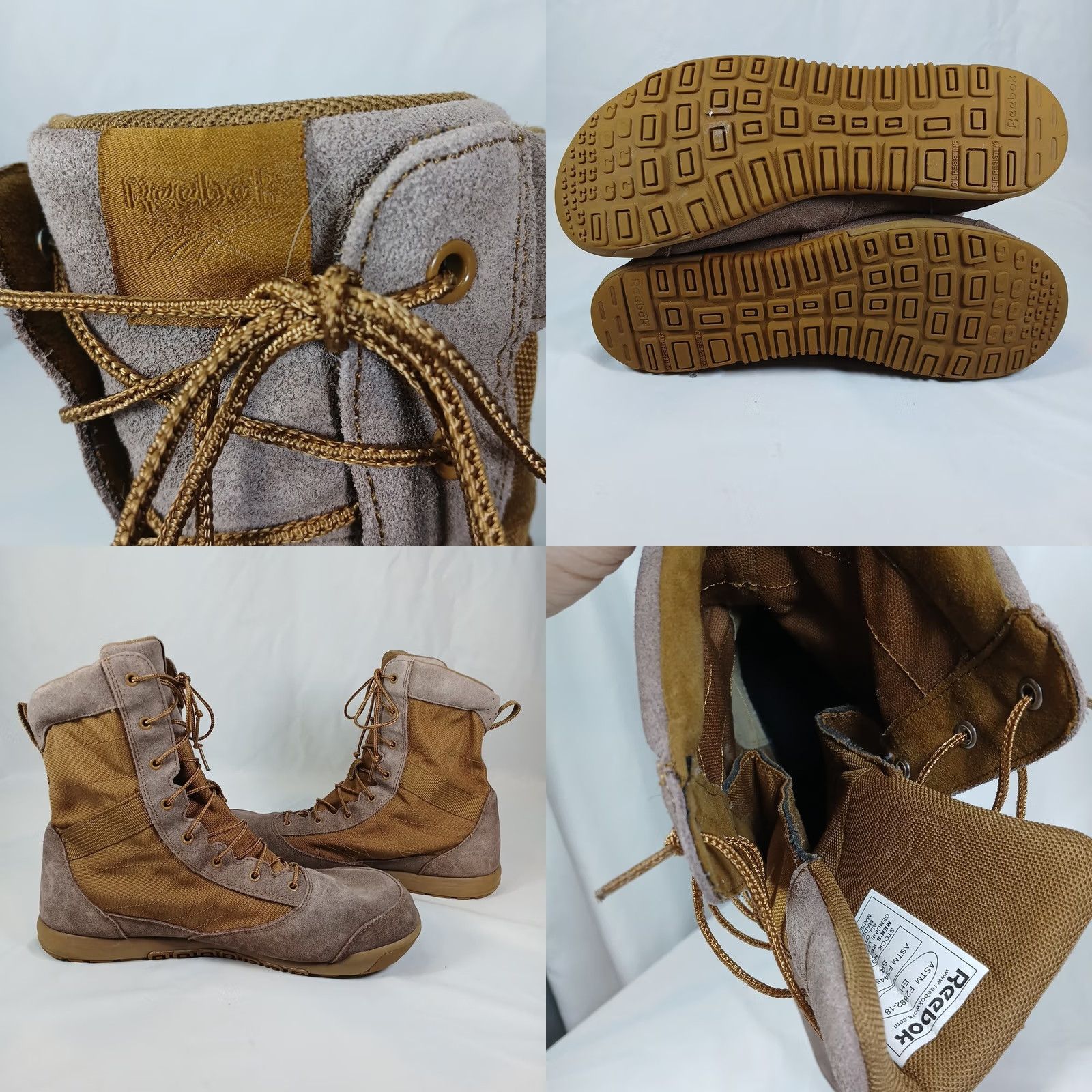 Reebok Reebok Work RB7125 Men’s Tactical Boots Coyote Brown Leather ASTM EH SR Leather Boots M Brown Mens Combat Shoes Zipper Workwear 13M Size US 13 / EU 46 - 8 Thumbnail