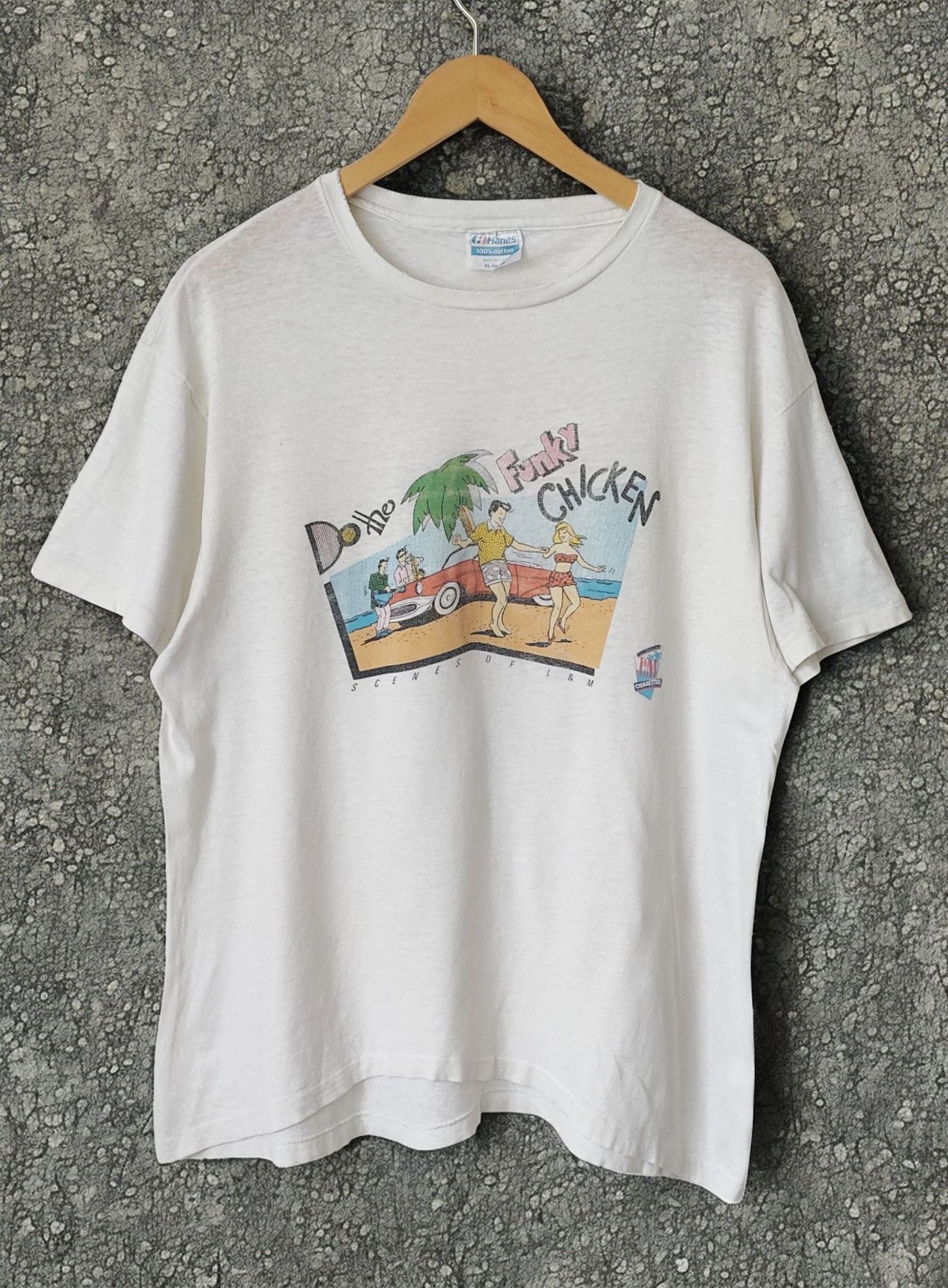Vintage L&M Cigarettes 80s Do The Funky Chicken Vintage Tshirt Size US XL / EU 56 / 4 - 1 Thumbnail