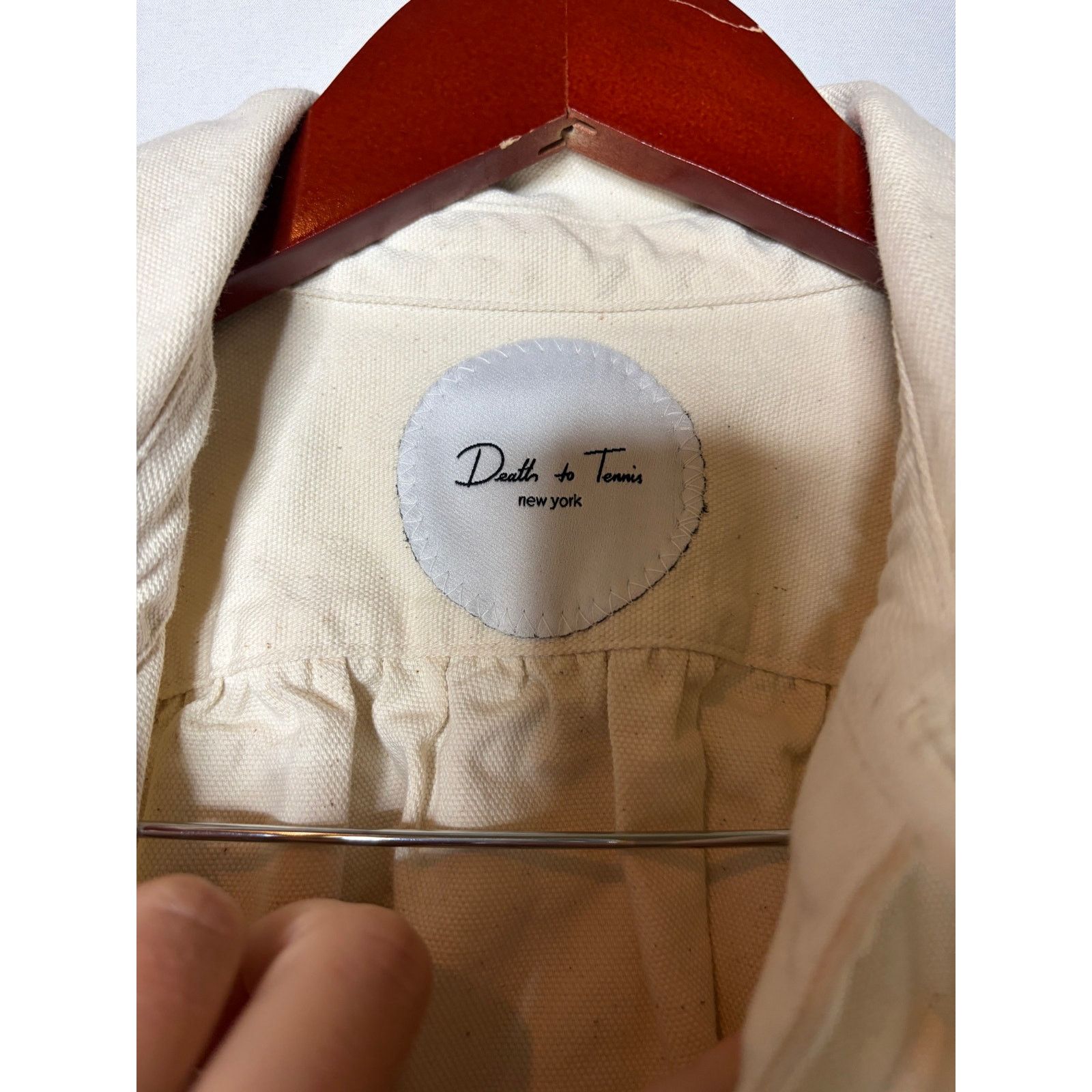Other Death to Tennis New York Ivory canvas button down shirt sz S Size US S / EU 44-46 / 1 - 2 Thumbnail