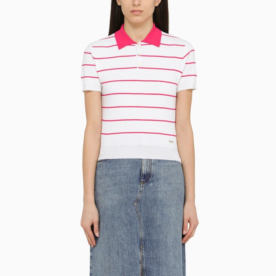 Dsquared2 o1d2blof0824 Polo Shirts in White & Pink Size XS / US 0-2 / IT 36-38 - 1 Thumbnail