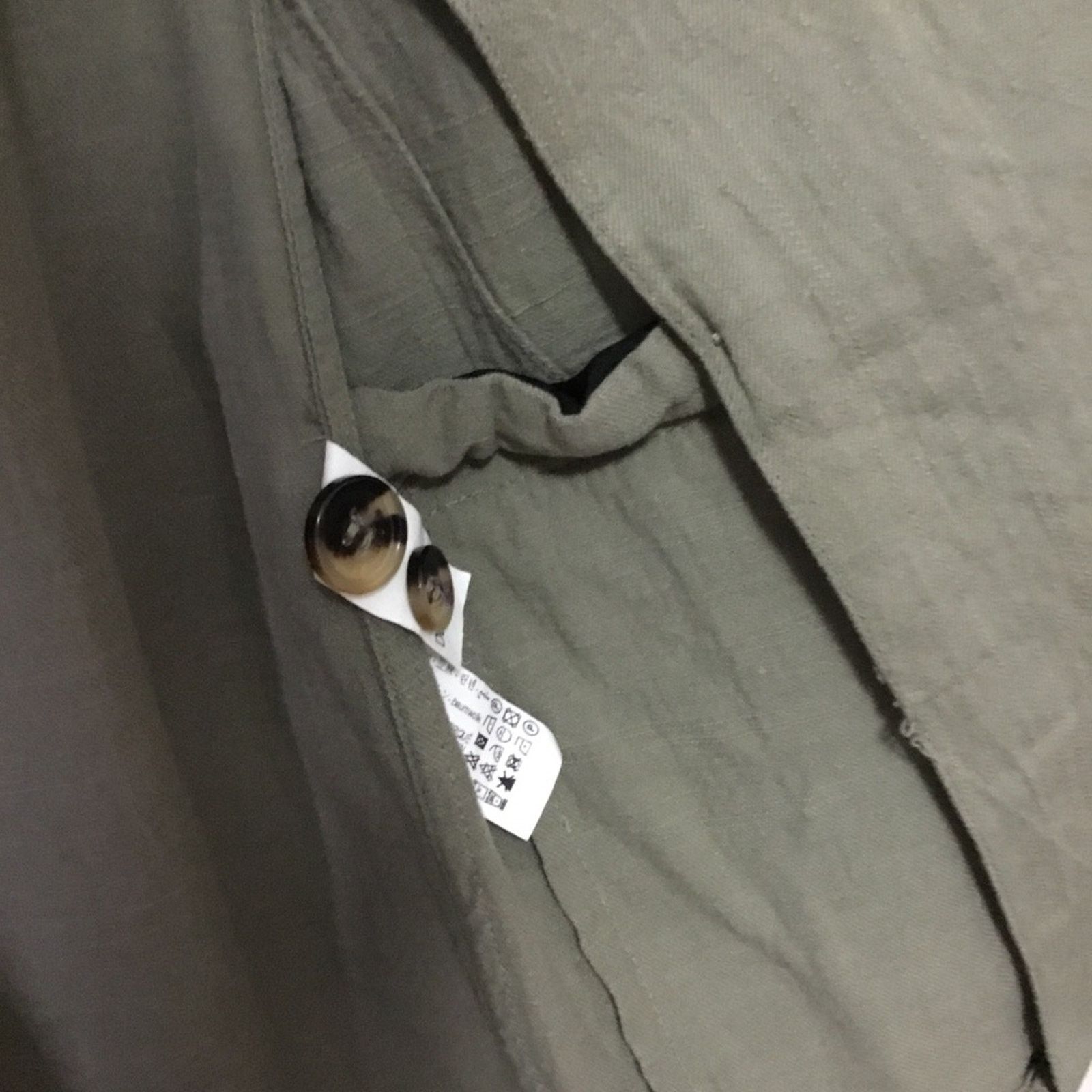 Zara Zara Olive Green Linen Blend Button Over-Sized Blazer Size XS / US 0-2 / IT 36-38 - 9 Thumbnail