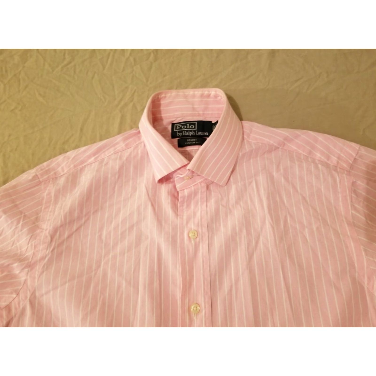 Polo Ralph Lauren Polo Ralph Lauren Dress Shirt Mens 15 1/2 32 33 Pink Stripes Button Cotton Tailored Fit Shirt Size 40R - 3 Thumbnail
