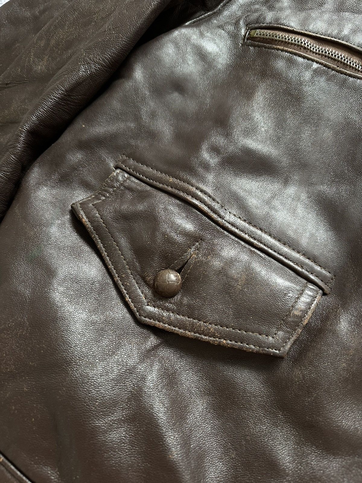 Hartmann Antique 40s French Cyclist 'Hartmann' Leather Jacket WW2 Era Size US M / EU 48-50 / 2 - 6 Thumbnail