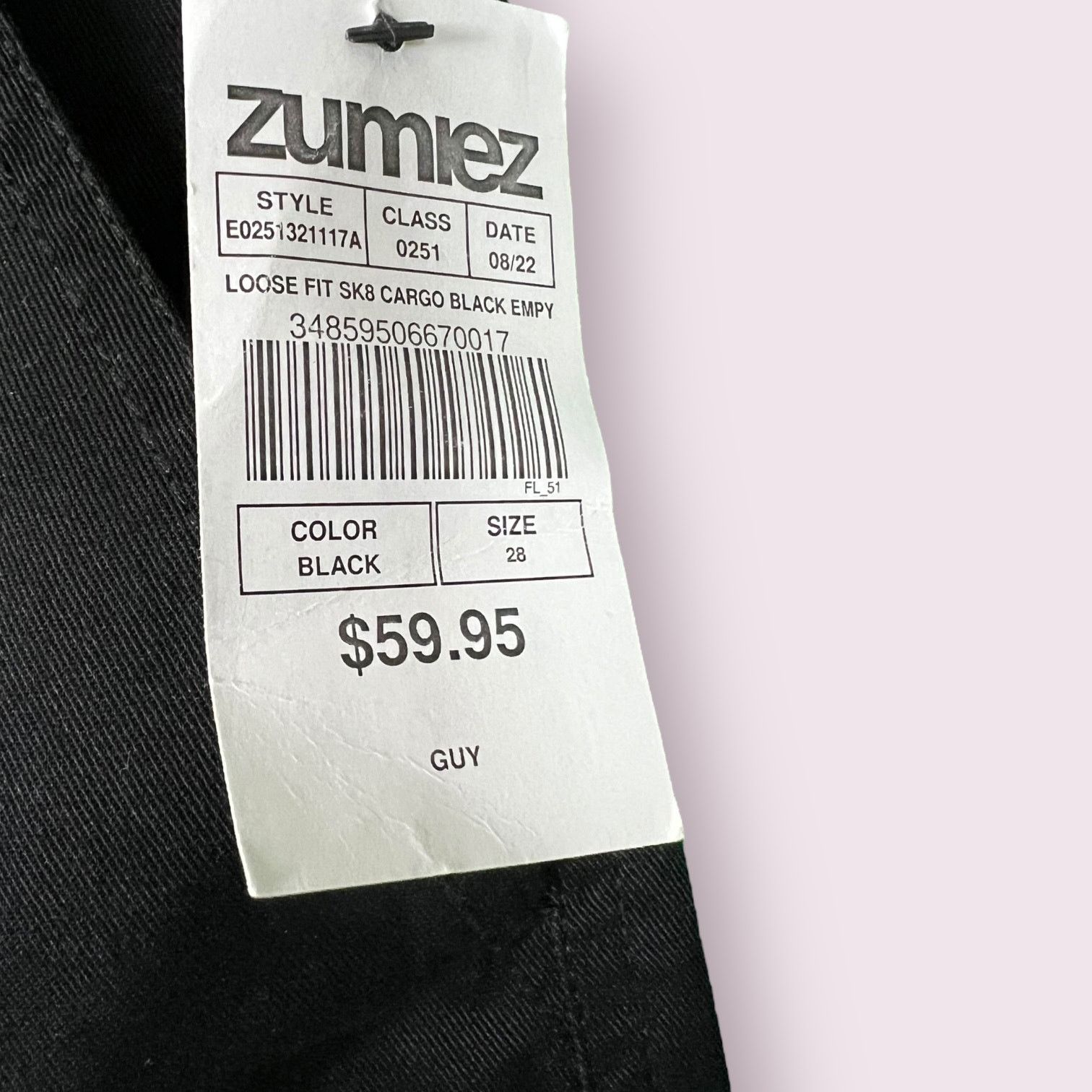 Empyre Men's Empyre Relax Loose Fit Sk8 Cargo Pants Black New 28 Size US 28 / EU 44 - 3 Thumbnail