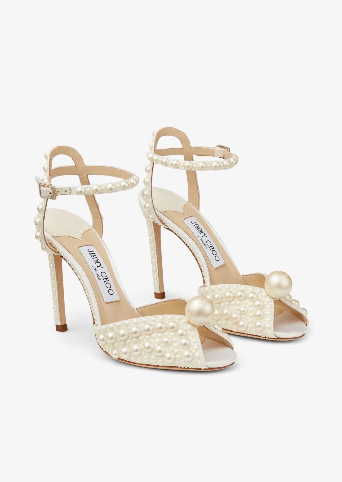 Jimmy Choo Jimmy Choo Sacora 100MM Pearl-Embellished Sandals size 38 Size US 8 / IT 38 - 1 Thumbnail