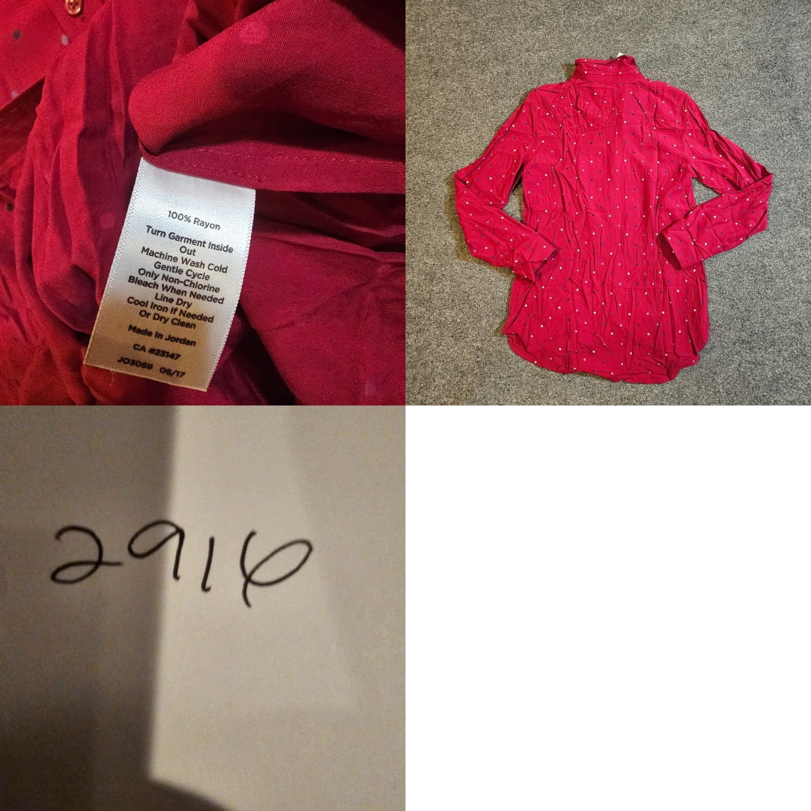 Talbots Talbots Shirt Womens Size S Red Polka Dots Button Long Sleeve Casual Career Size S / US 4 / IT 40 - 8 Thumbnail