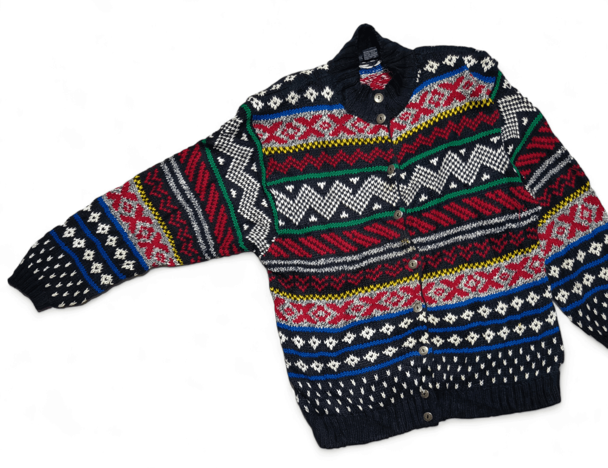 Other Vintage 80s COUNTERPARTS II Ethnic Pattern Knit Sweater Size US L / EU 52-54 / 3 - 3 Thumbnail