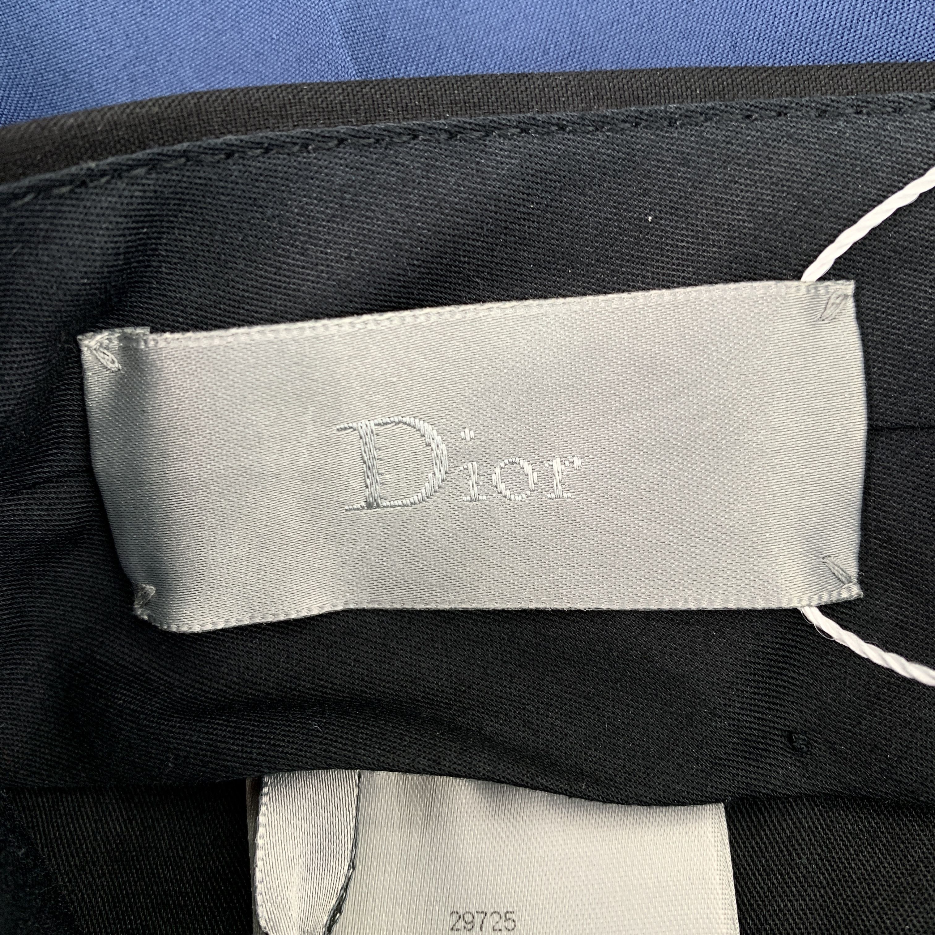 Dior Dior Blue Wool Straight-Leg Trousers (Size L) Size US 28 / EU 44 - 4 Thumbnail