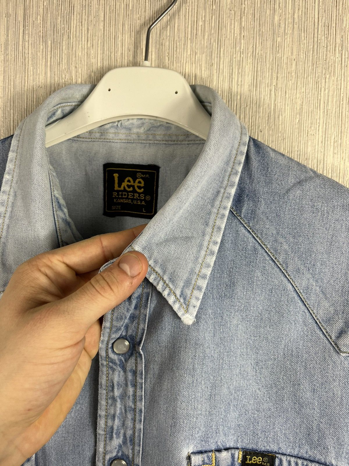 Lee × Vintage Vintage Lee Riders distressed denim thrashed cowboy shirt Size US L / EU 52-54 / 3 - 10 Thumbnail