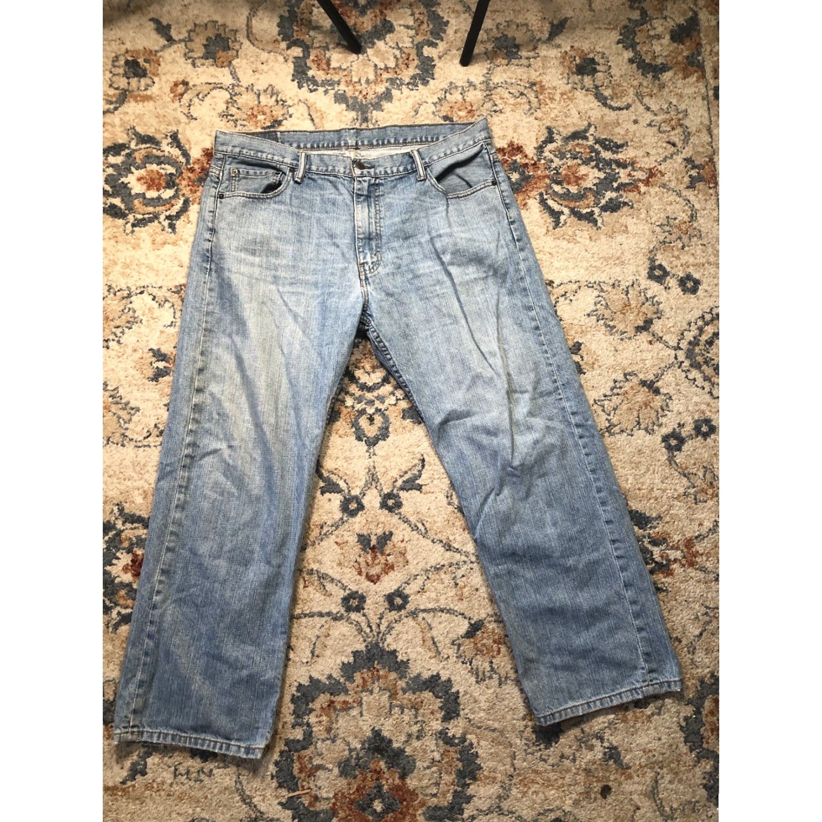 Levi's Levi's 569 Jeans Mens 36x28 Light Wash Denim Relaxed Straight 5-Pocket Logo Zipper Button Blue Size US 36 / EU 52 - 2 Thumbnail