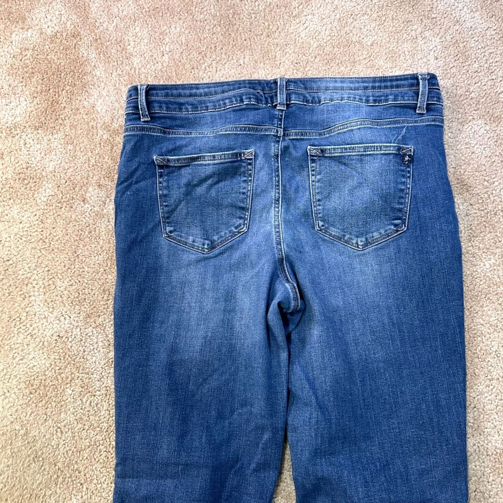Vintage Maurices High Rise Flare Jeans Women's 18w Blue Denim Stretch Button fly Size 40" / US 18 - 6 Thumbnail