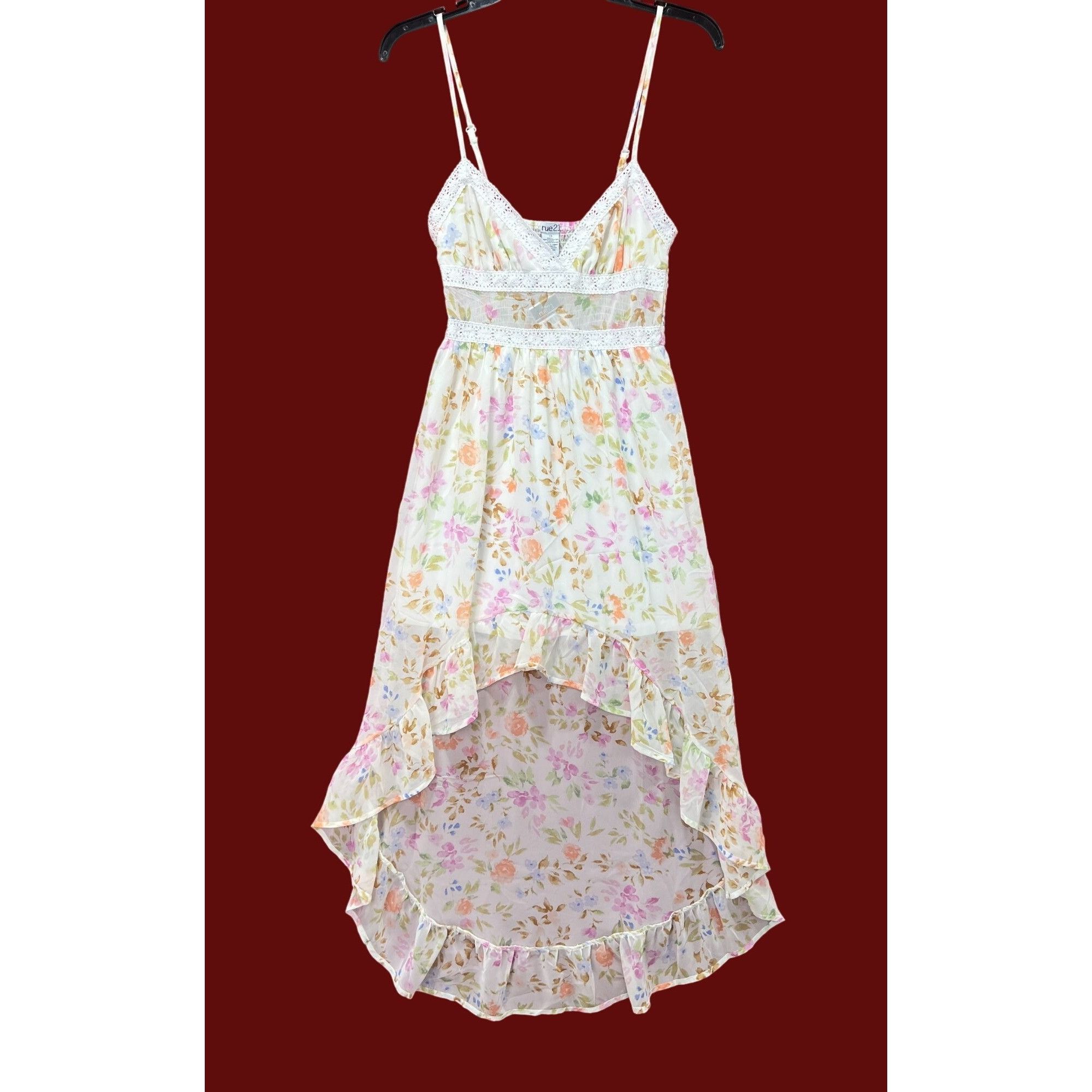 rue21 Rue 21 - Women's Summer Sleeveless High Low Hem Ruffle Flora Size XS / US 0-2 / IT 36-38 - 1 Thumbnail