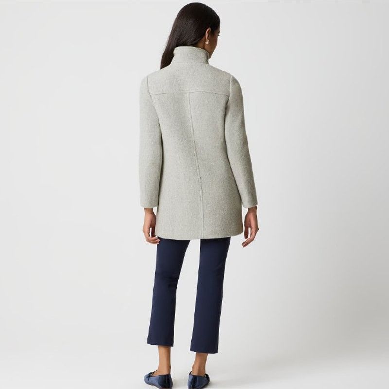J.Crew NWT J.CREW Gray Wool Blend Button Neck Winter City Coat 00P Size XXS / US 00 / IT 34 - 3 Thumbnail