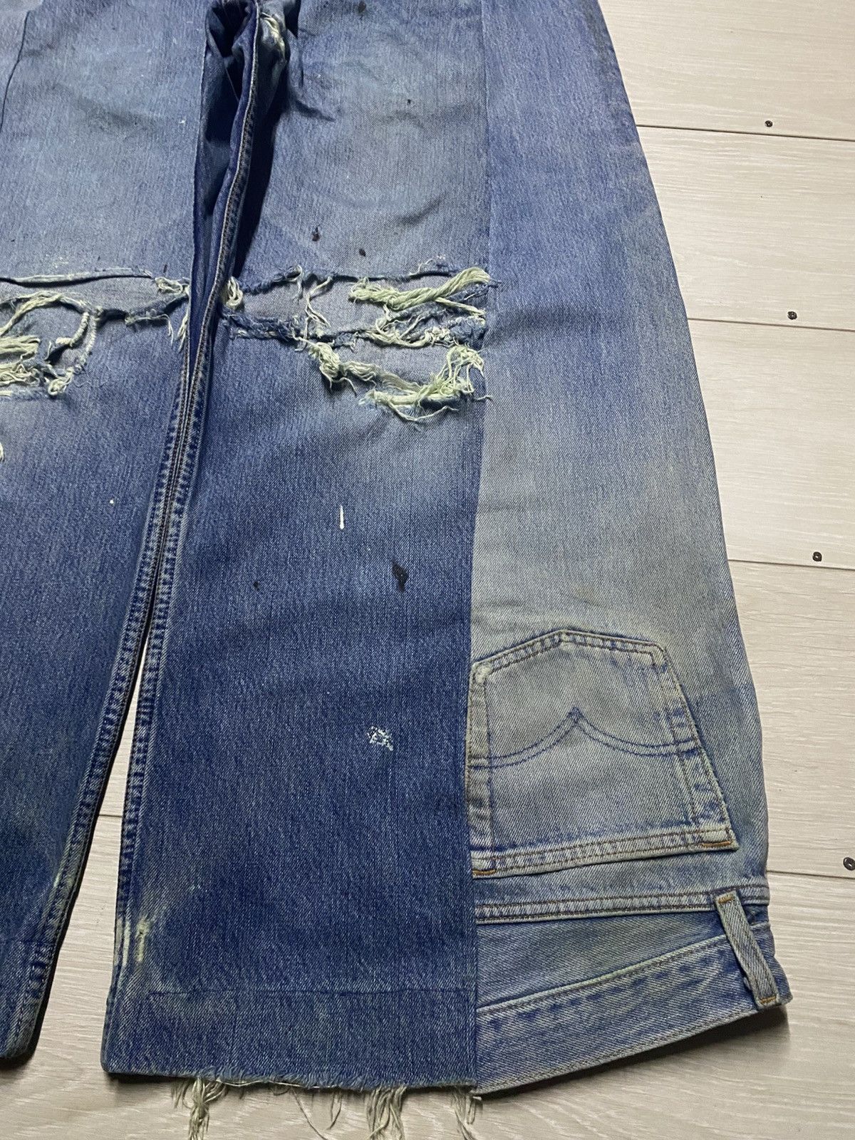 Levi's Levis Crazy Custom Super Baggy Style Paint Splatter Jeans Size US 36 / EU 52 - 8 Thumbnail