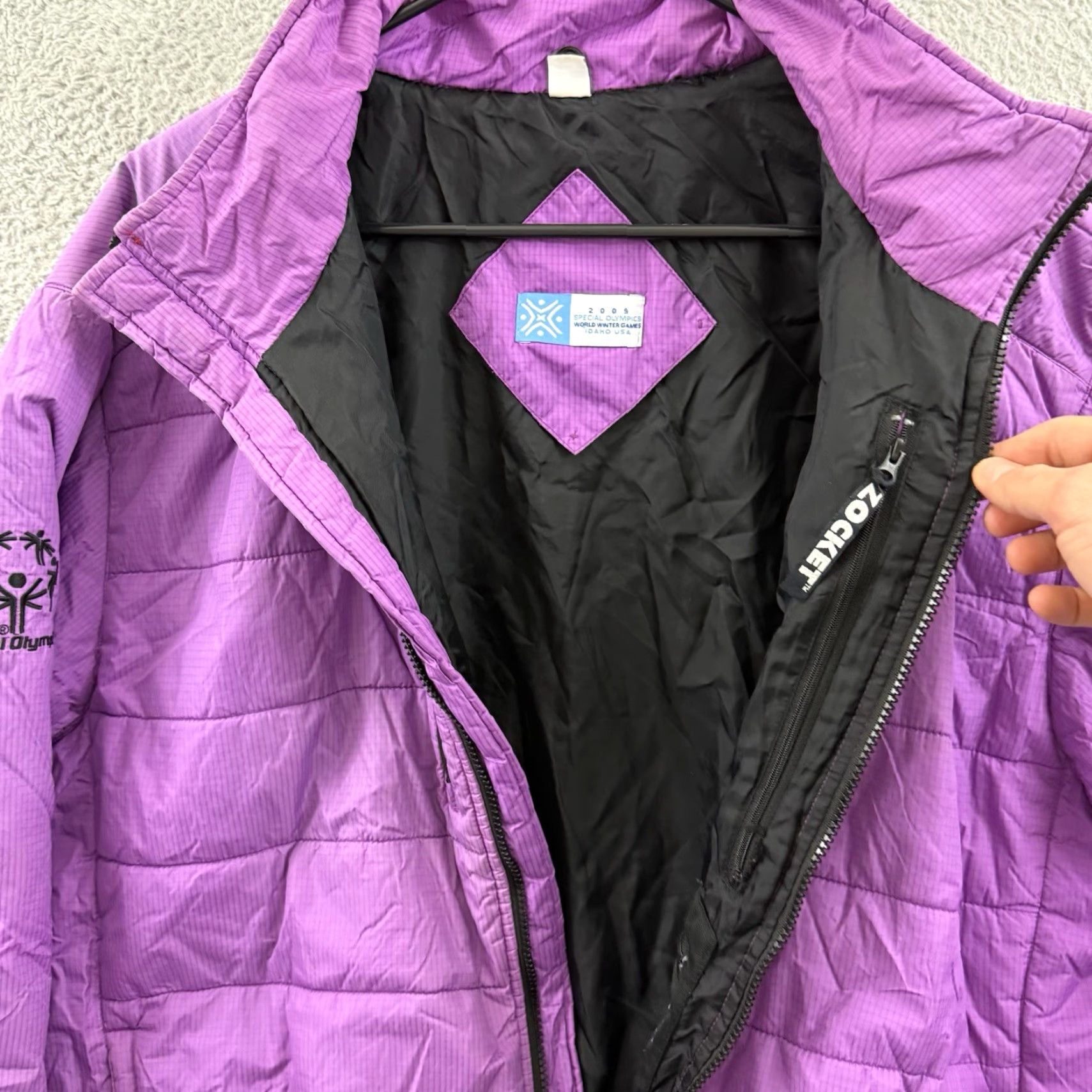 Vintage Olympics Jacket Womens XL Purple 2009 Puffer Ski Outdoor Lined Sport Insulated Size XL / US 12-14 / IT 48-50 - 6 Thumbnail