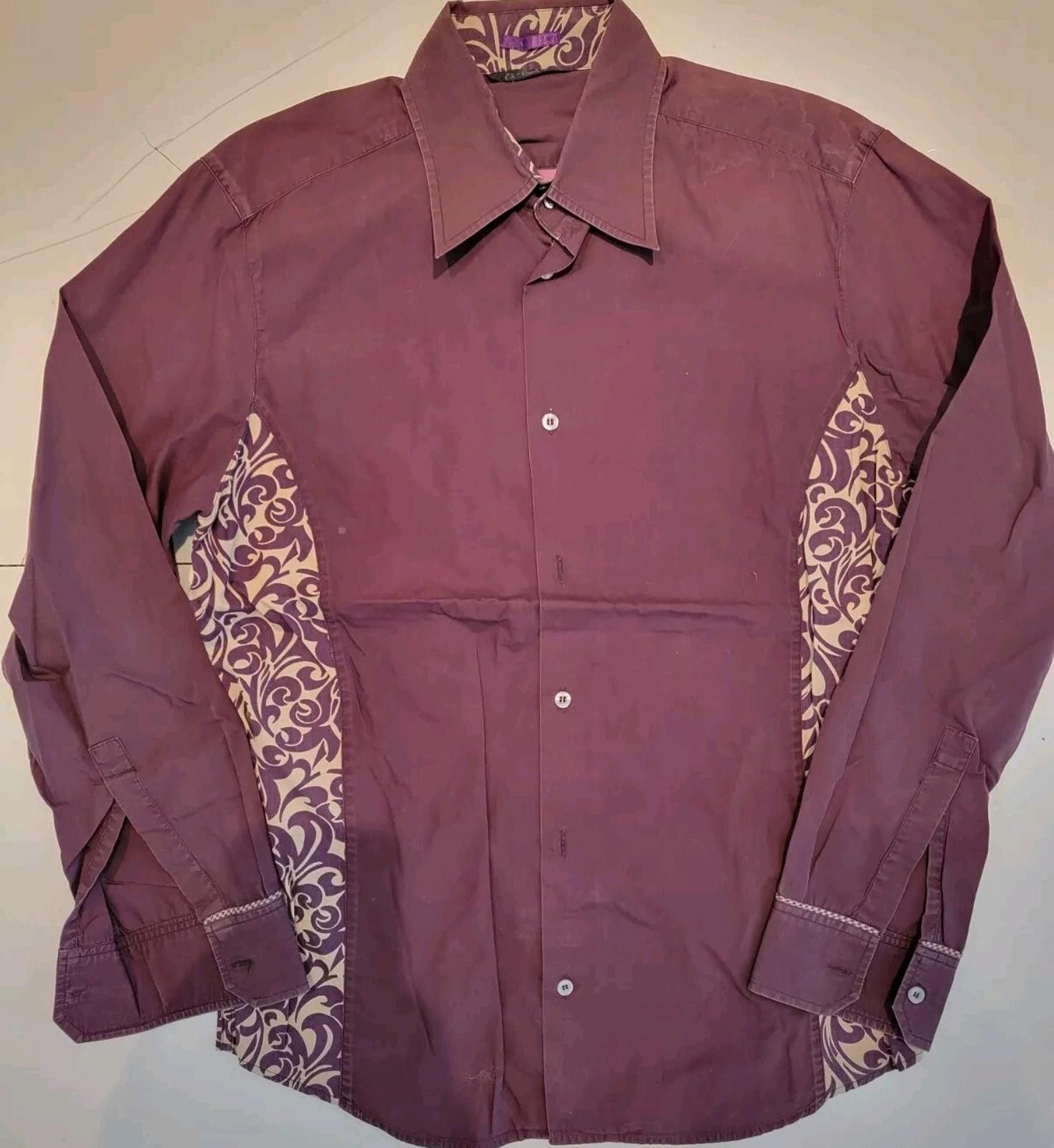 Paul Smith Paul Smith Maroon Embellished Baroque Design Shirt Large Size US L / EU 52-54 / 3 - 1 Thumbnail