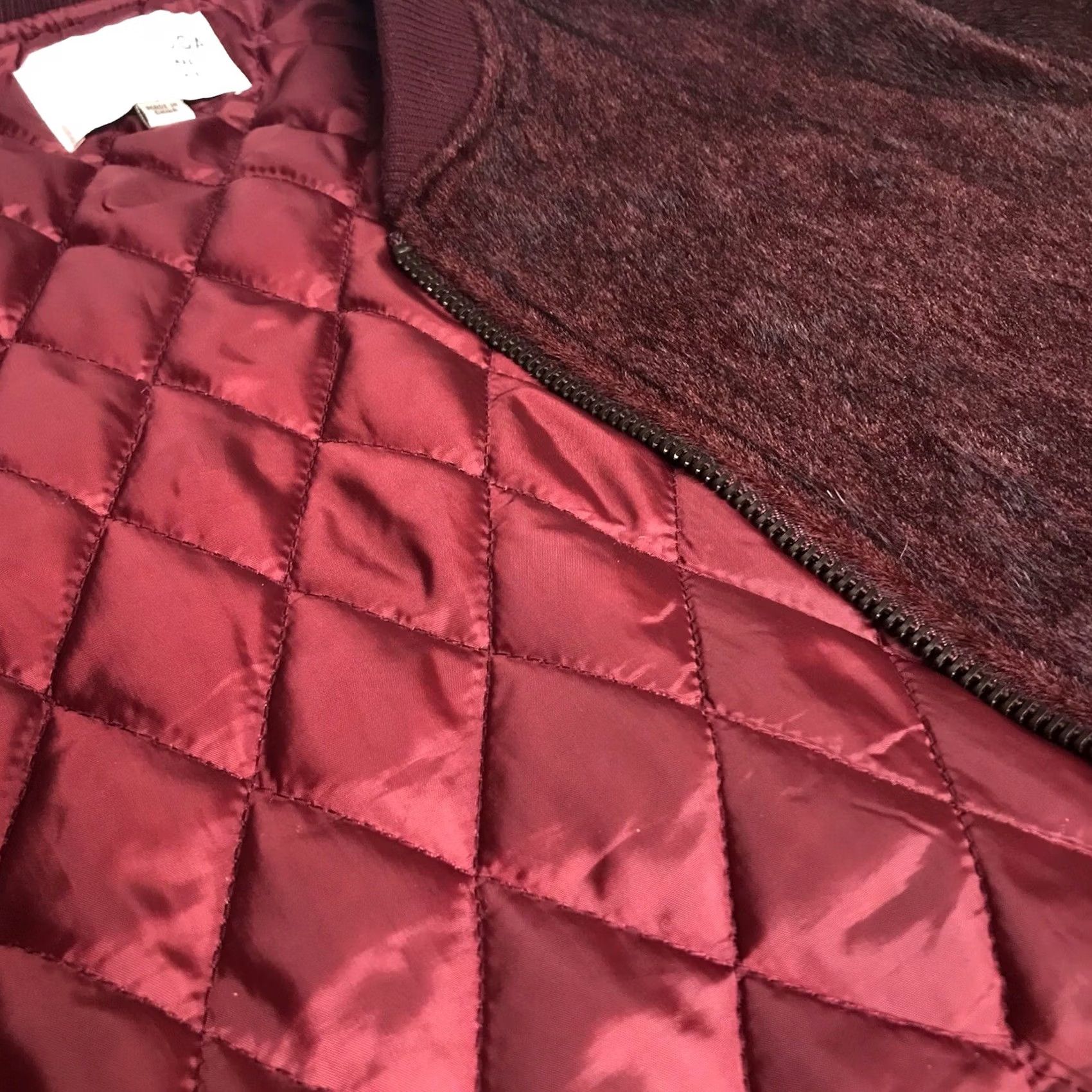 Vintage J.O.A. Los Angeles Women Burgundy Faux Fur Zip Varsity Bomber Jacket Coat S Size S / US 4 / IT 40 - 4 Thumbnail