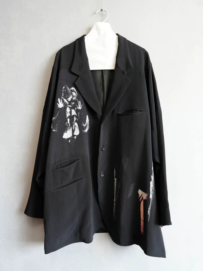 Yohji Yamamoto 22AW Silk Old Man Woman Print Jacket 2503-N