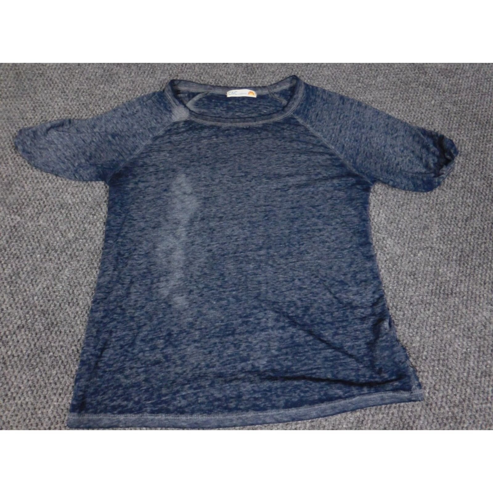 Vintage VINTAGE? No. C&C California Womens Shirt S Blue Stretch Pullover Casual Short Sleeve Round Neck T-Shirt Cotton Hip Hop Basic Size S / US 4 / IT 40 - 2 Thumbnail