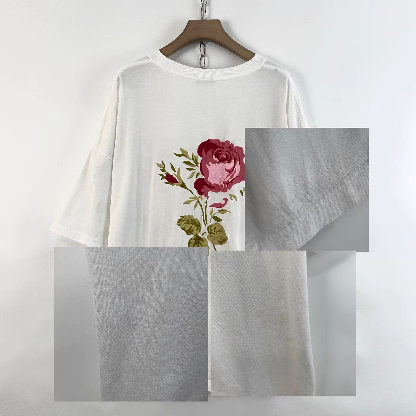 Dior DIOR White Rose Embroidered Short Sleeve K12 Size US XXL / EU 58 / 5 - 8 Thumbnail