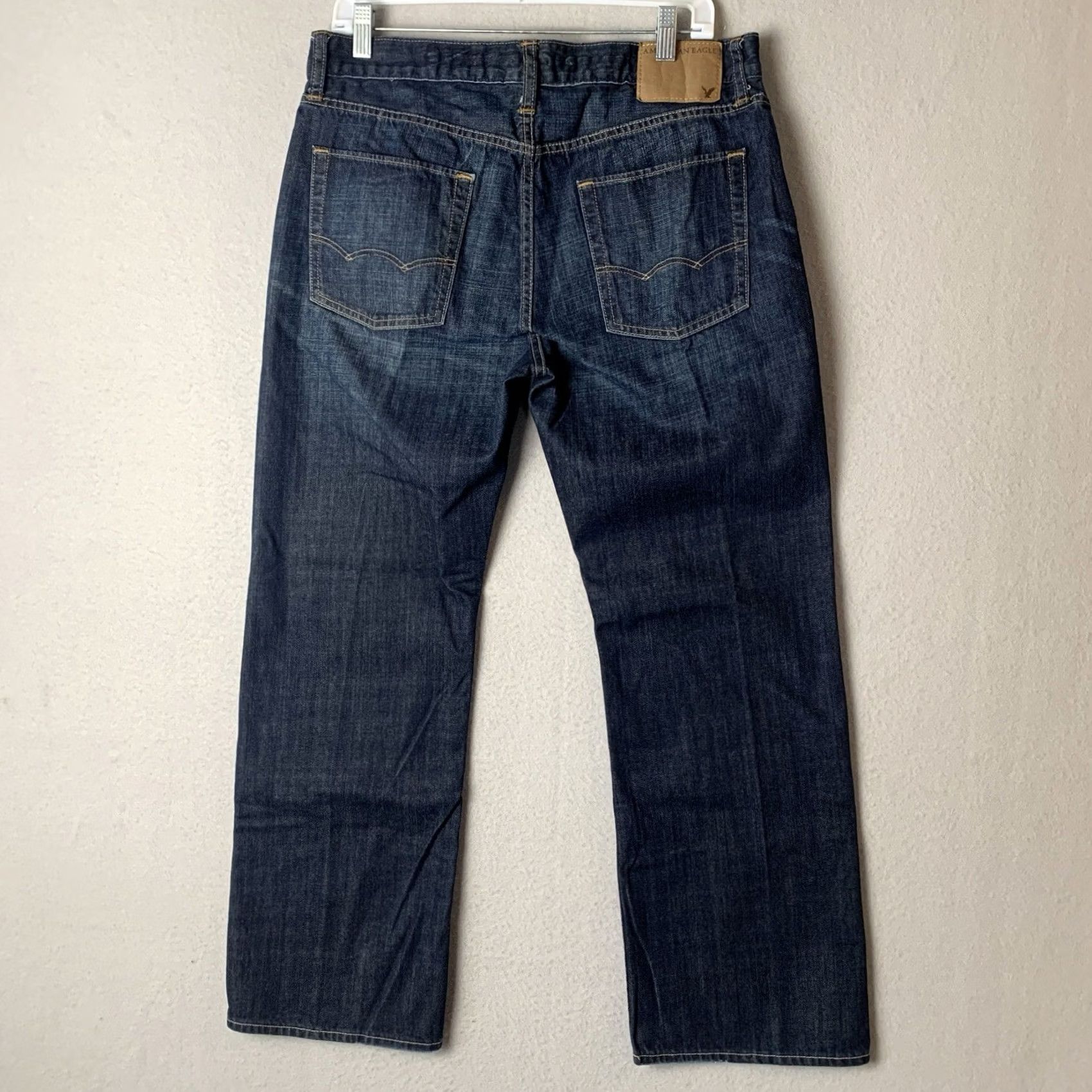 Vintage American Eagle Jeans Mens 33x30 Blue Low Rise Bootcut Regular Inseam 30in Denim Cotton Zipper Button Logo Size US 33 - 2 Thumbnail