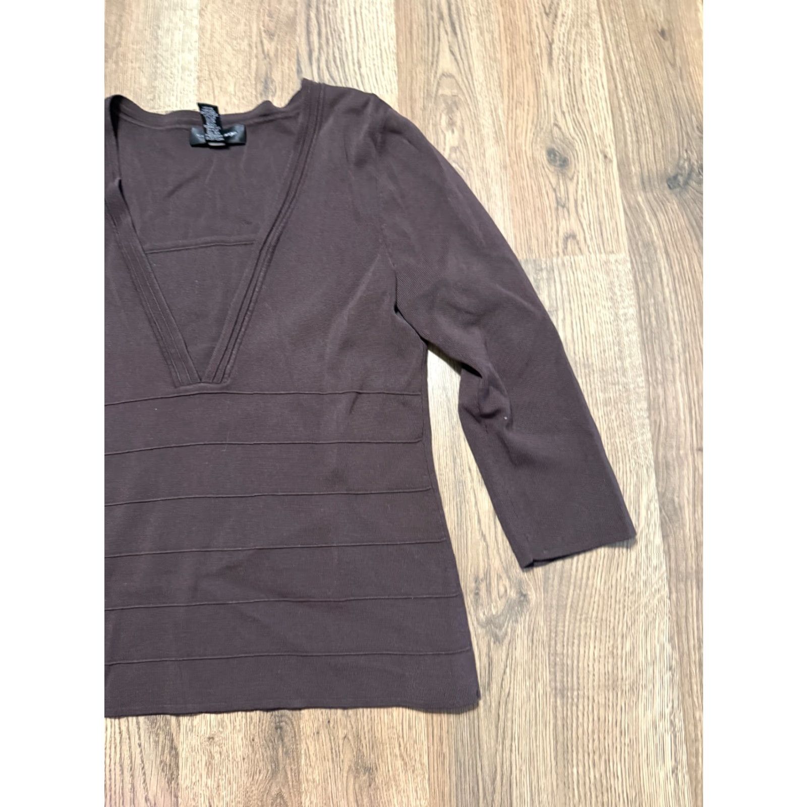 Vintage Cable & Gauge Shirt Women’s Size Medium Brown 3/4 Sleeve Shirt Size M / US 6-8 / IT 42-44 - 4 Thumbnail