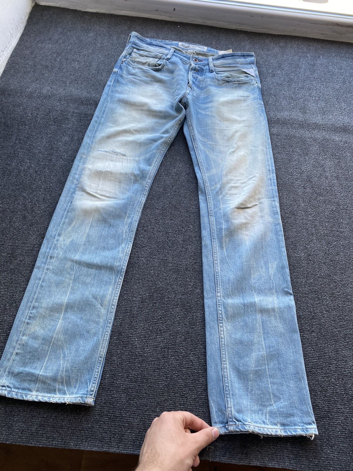 Replay 🔥Opium Punk Replay blue jeans 30 newbill washed faded Size US 30 / EU 46 - 4 Thumbnail