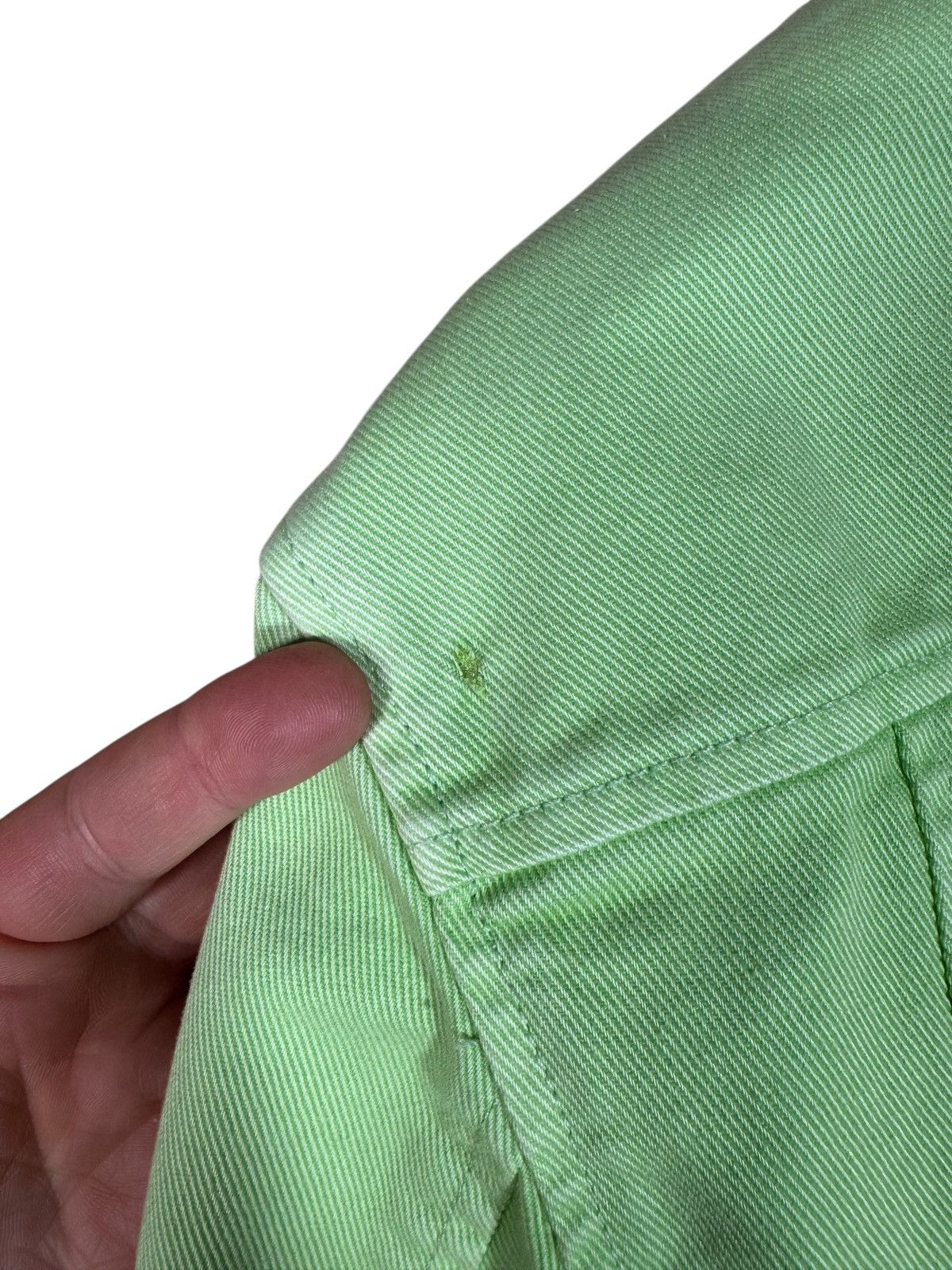 Versace Versace Lime Green Denim Shirt Jacket with Metal Details Size US M / EU 48-50 / 2 - 11 Thumbnail