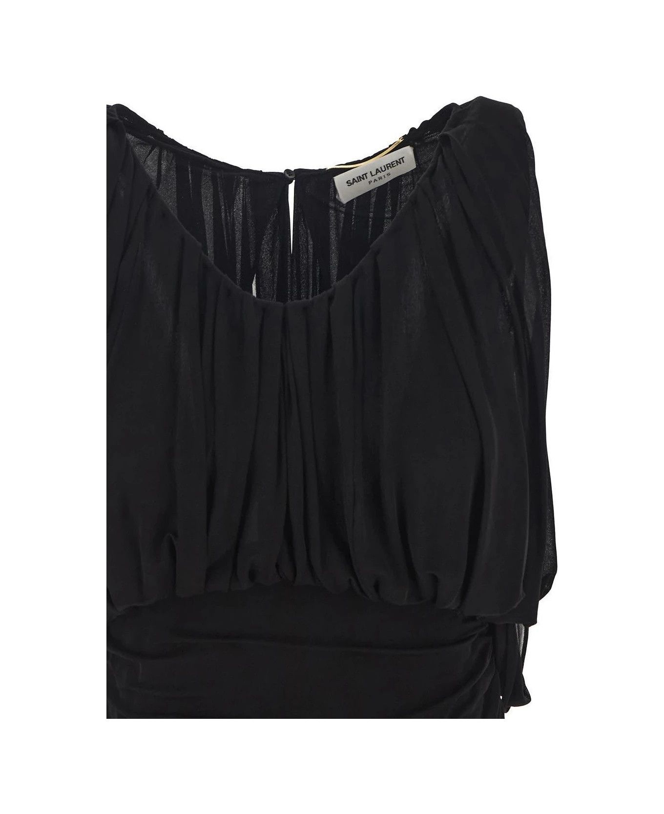 Saint Laurent Paris o1y0126 Mini Dress in Black Size M / US 6-8 / IT 42-44 - 3 Thumbnail