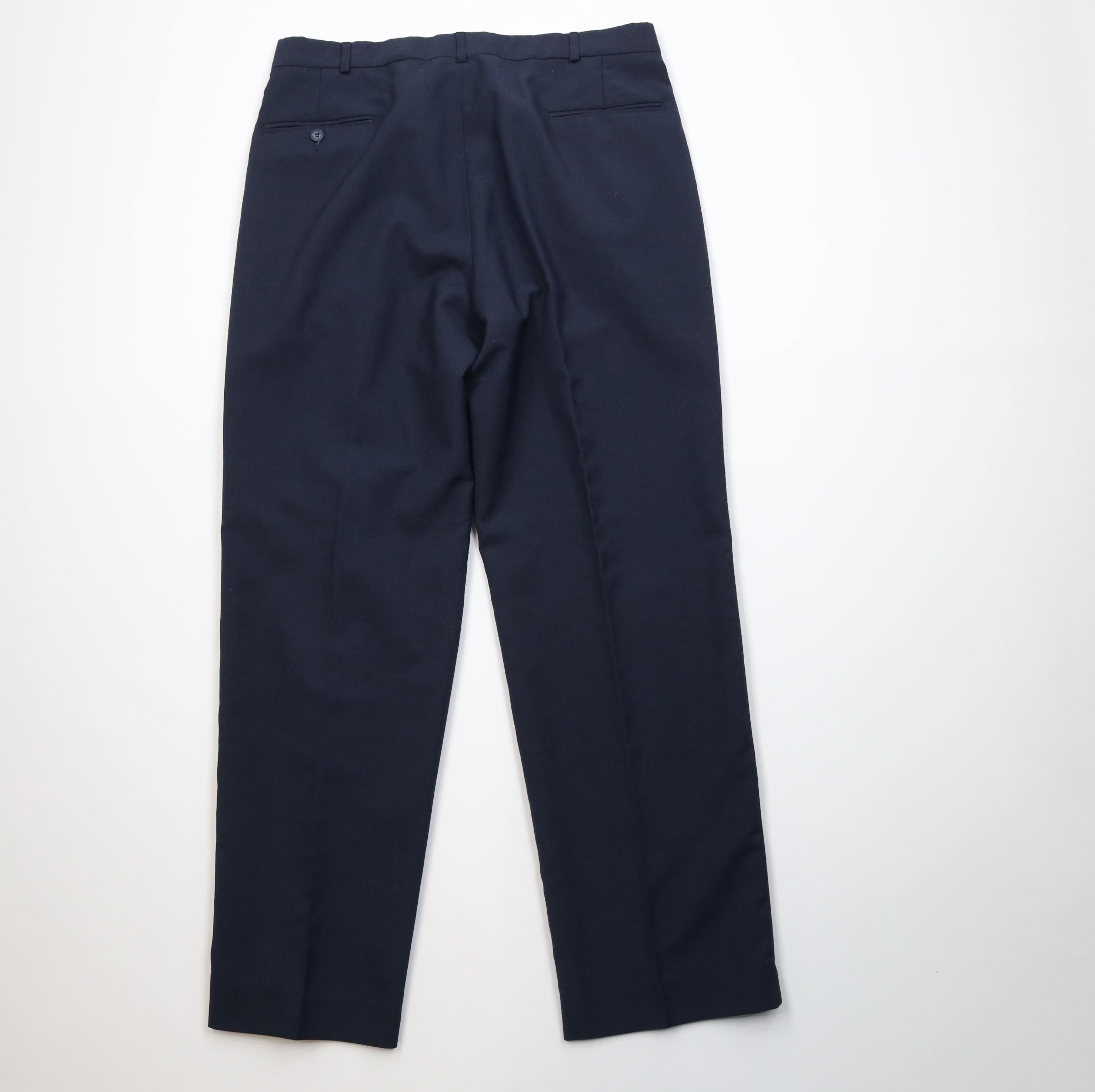 Vintage Vintage 90s Streetwear Knit Wide Leg Chino Pants Navy Blue Size US 36 / EU 52 - 10 Thumbnail