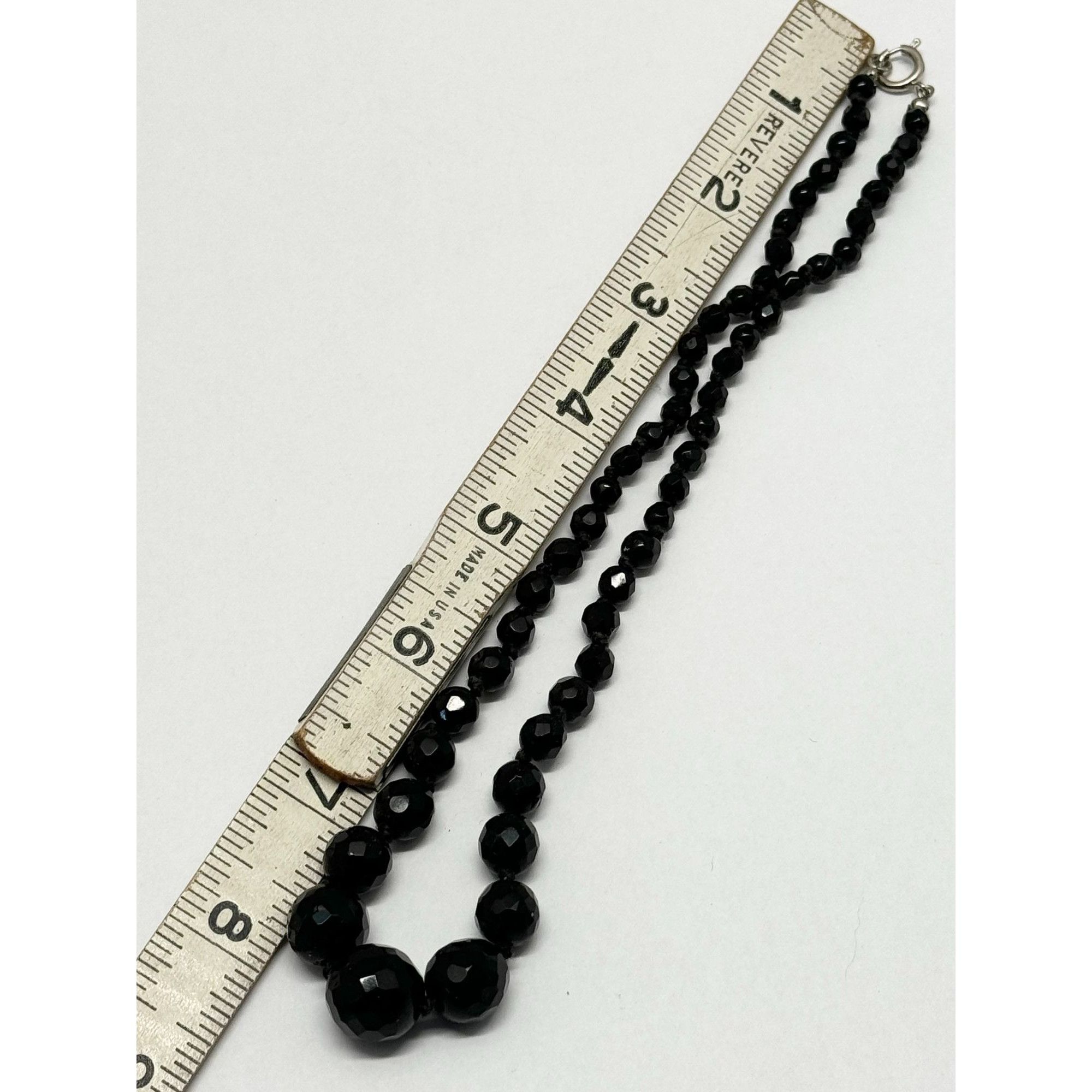 Vintage Vintage jet black glass beaded crystal necklace Size ONE SIZE - 4 Thumbnail