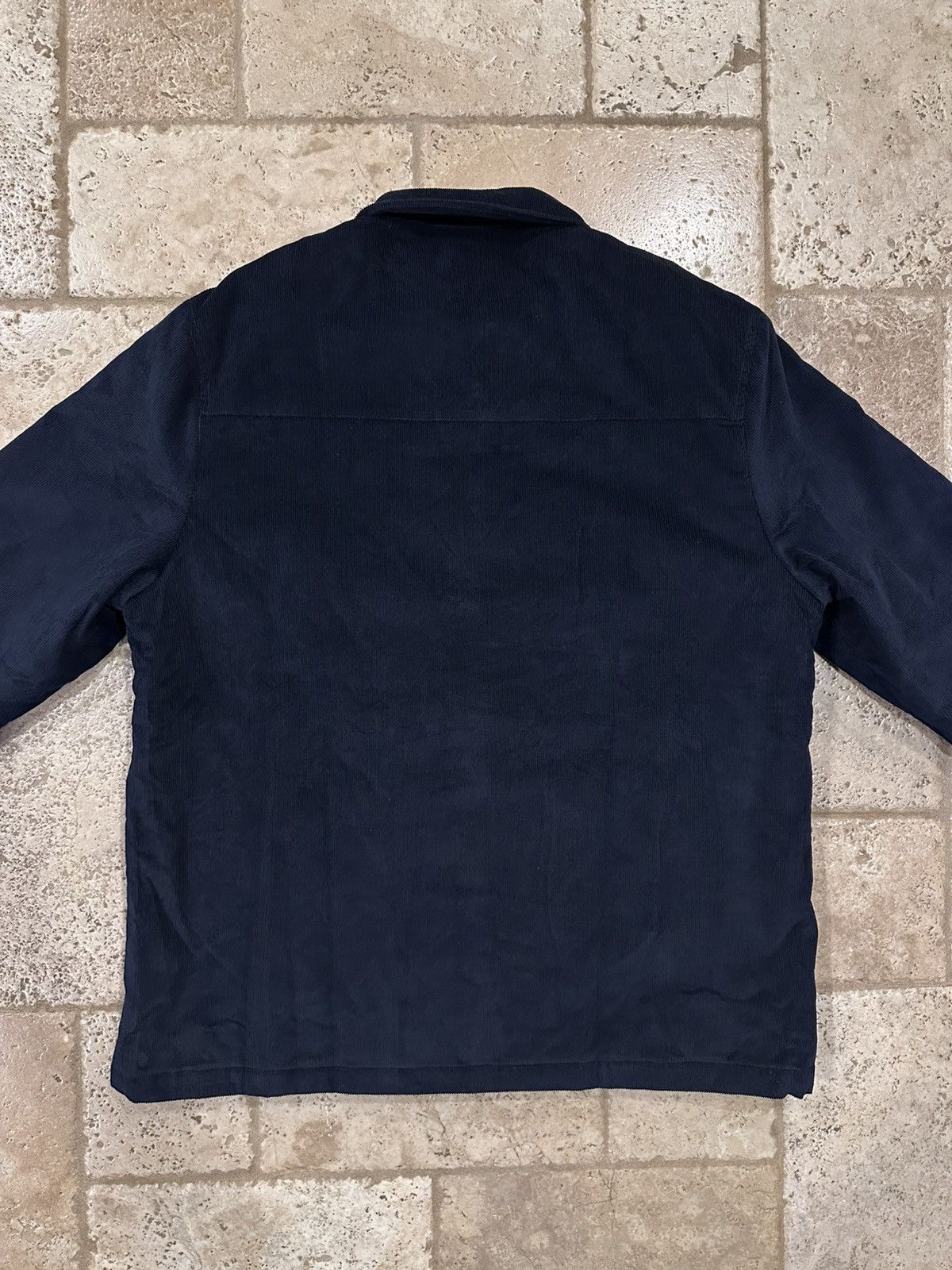 Prada Prada Corduroy Logo Snap Button Up Navy Shirt Jacket Size US L / EU 52-54 / 3 - 12 Thumbnail