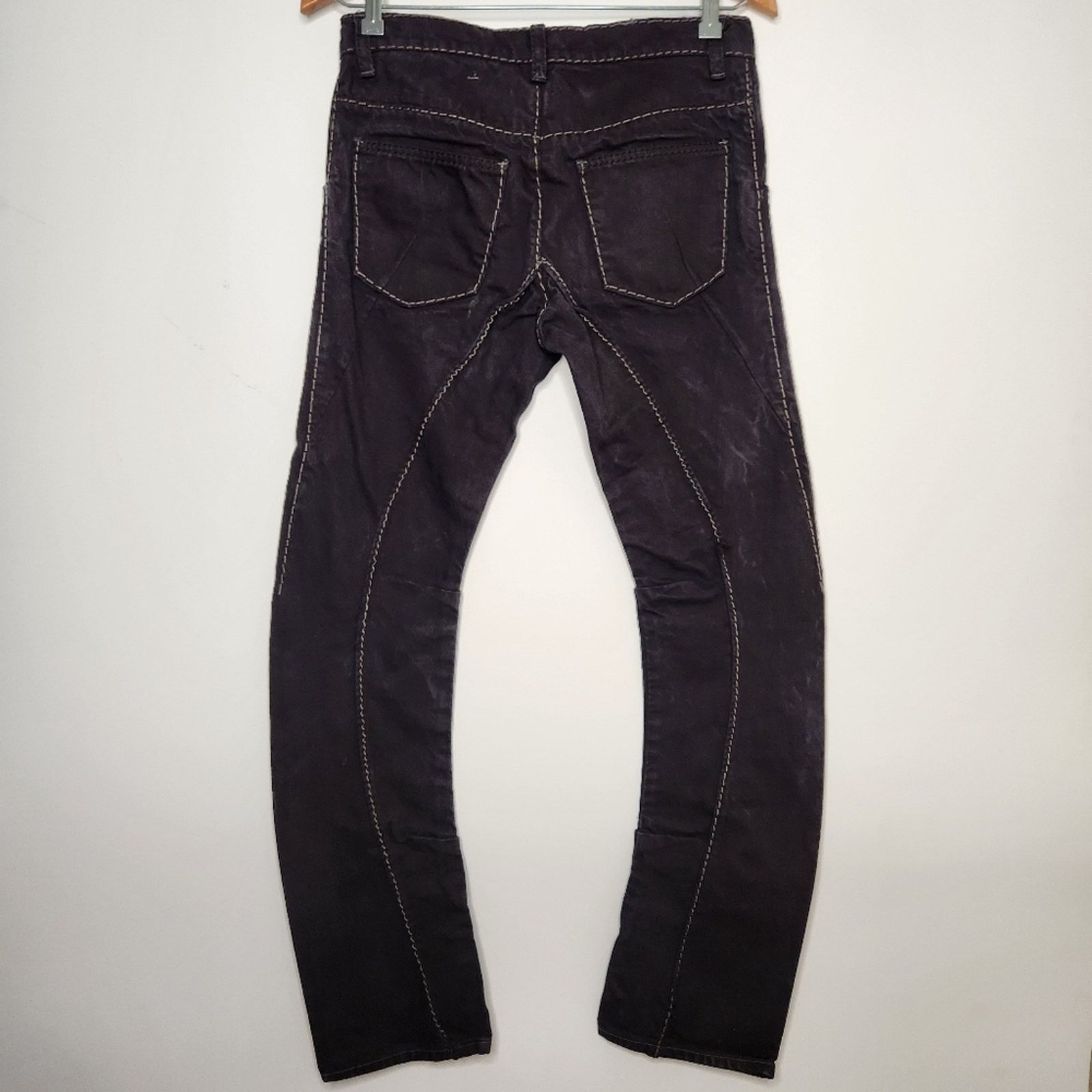 Attachment ATTACHMENT Black Wash Spiral Cut Curved Button Fly Jeans 31 Size US 31 - 4 Thumbnail