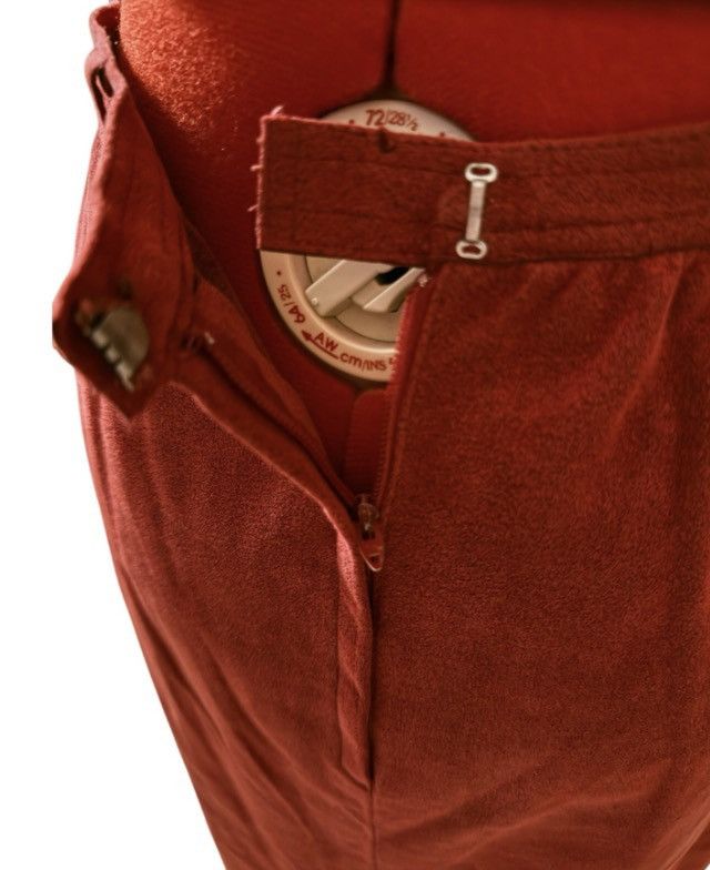 Other Vintage Nat Kaplan Couture Red Suede Midi Pencil Skirt Sz 6 Size 28" / US 6 / IT 42 - 4 Thumbnail
