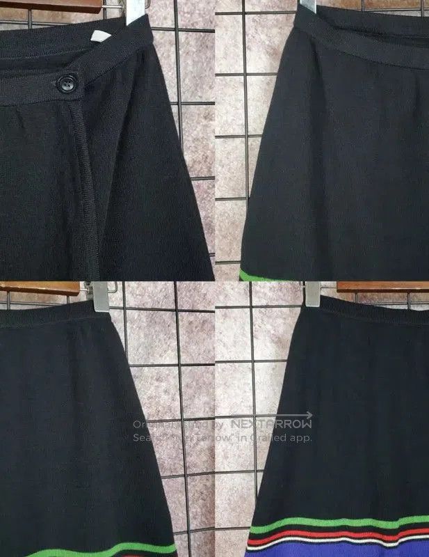 Dior Dior Irregular Black Wool Stripe Skirt . Size 23" - 6 Thumbnail